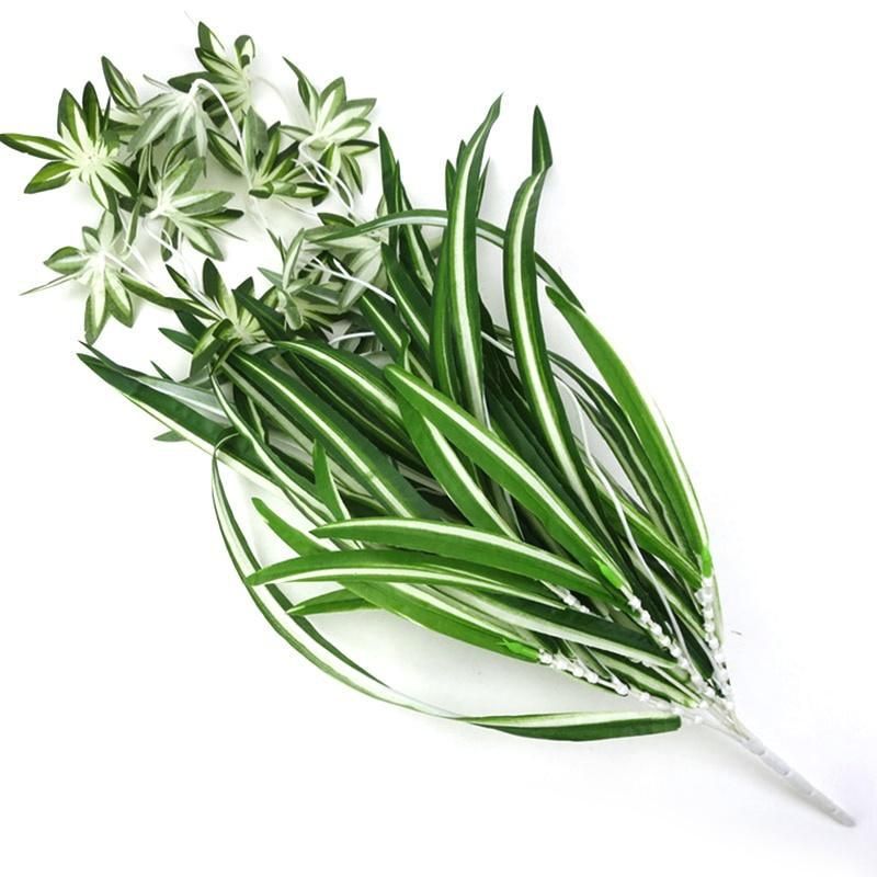 Artificial Chlorophytum Plant Wall Hanging, Green PVC, 65cm, Living Room Decoration, Fake Flower Simulation, Rattan Origin: China — image 3
