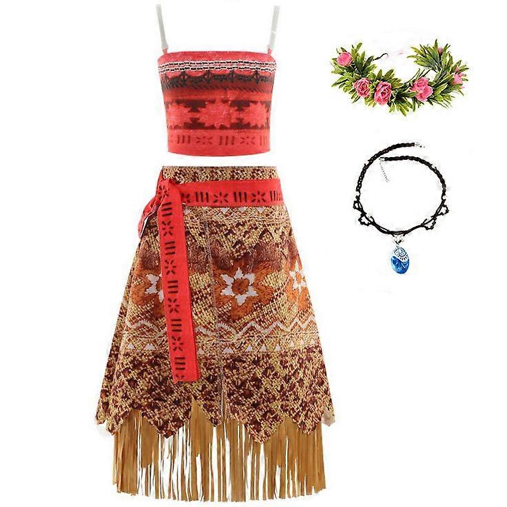 Vaiana Cosplay for Girls Halloween Masquerade Carnival Party Costume With accessories 120