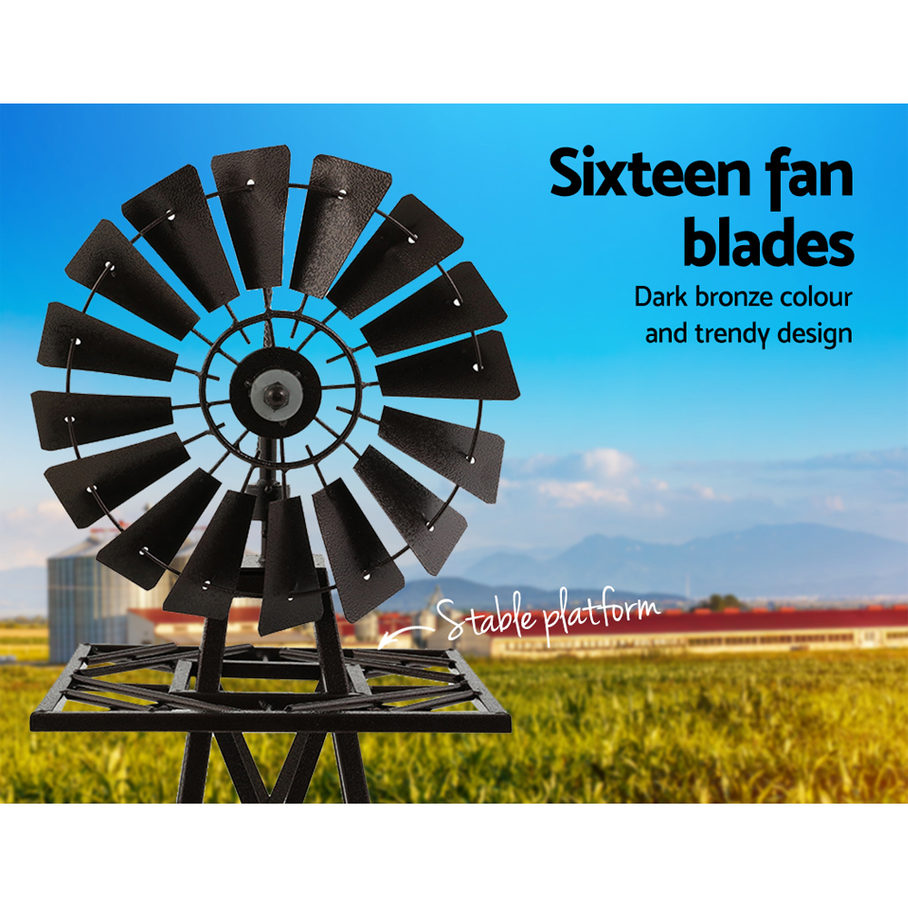Garden Windmill 120cm Metal Ornaments Outdoor Decor Ornamental Wind Mill — image 5