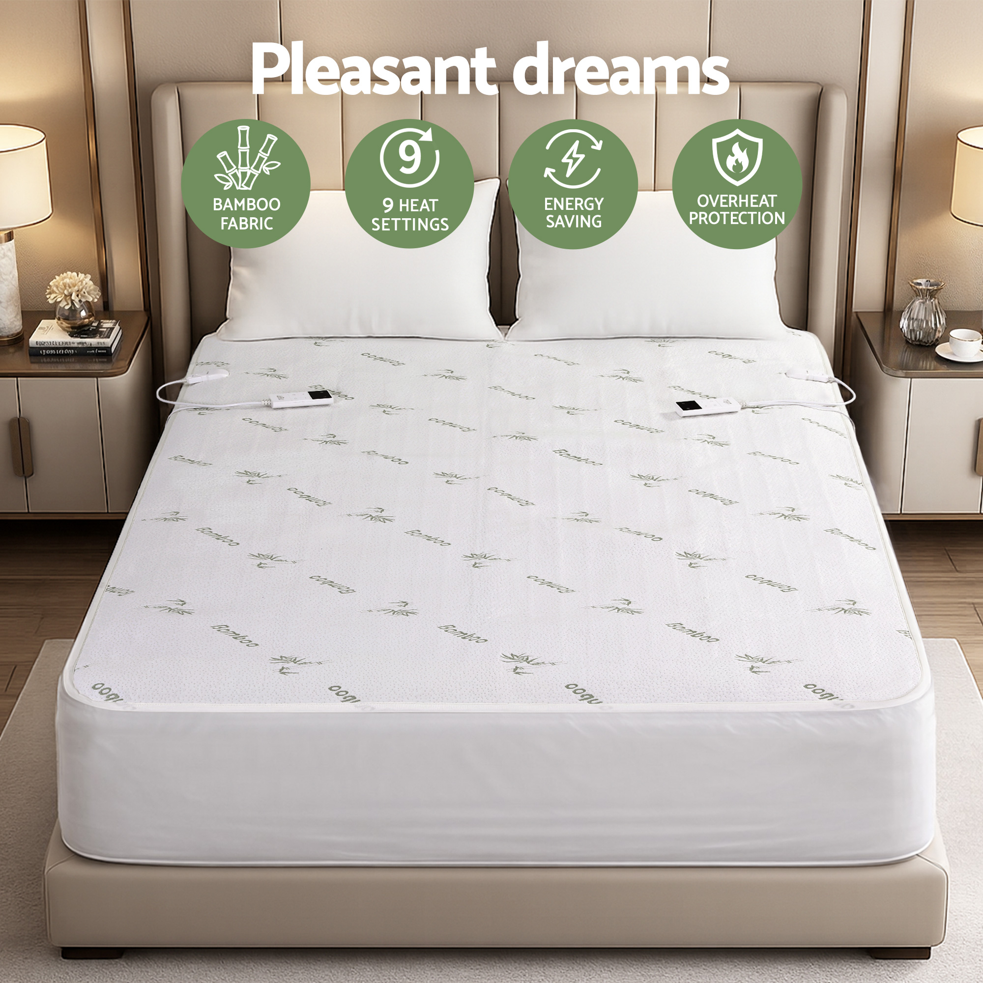 Giselle Electric Blanket Bamboo Fabric Double Fitted Heated Pad Underlay Washable Winter โ image 5