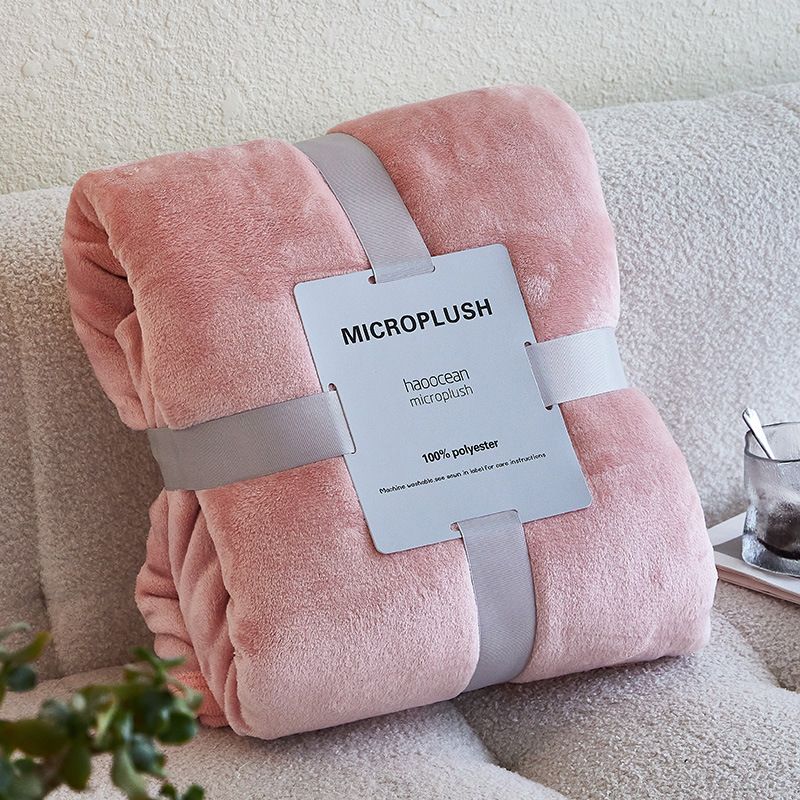 Mianyu Coral Velvet Blanket Solid Color 100X120CM Lotus root starch 200x 230cm + cardboard ribbon