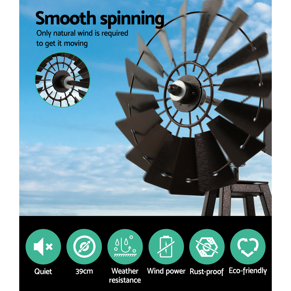 Garden Windmill 160cm Metal Ornaments Outdoor Decor Ornamental Wind Mill — image 6