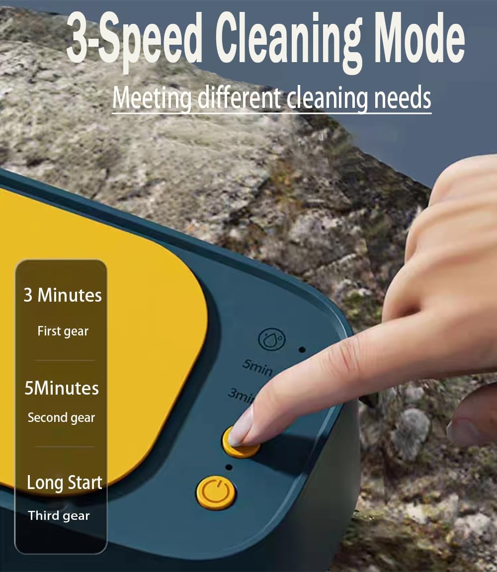 45000 Hz Ultrasonic Cleaner with 3 Cleaning Modes for Glasses Jewelry Dentures, Gray โ image 5