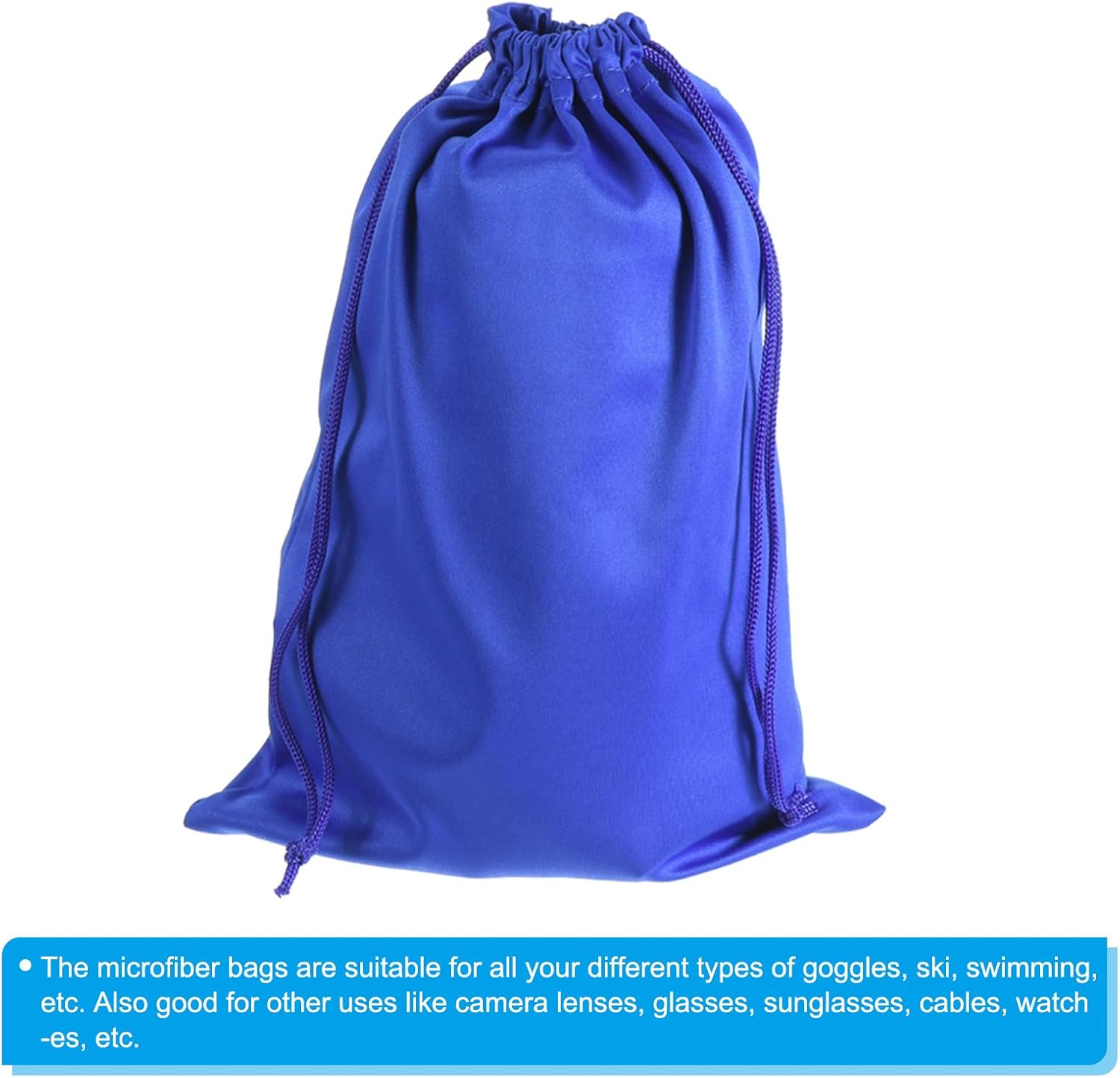 Ski Goggle Bag, Microfiber Snow Goggles Case Cover Soft Storage Sleeve Drawstring Pouch Blue โ image 4