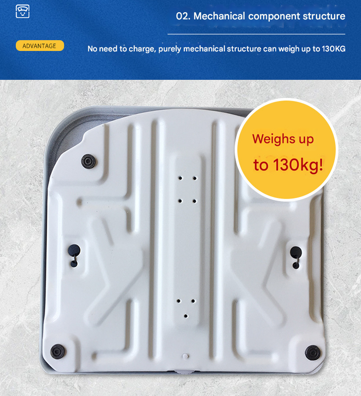White Classic Mechanical Bathroom Scale - Battery-Free Analog Body Weight Scale with Non-Slip Platform โ image 3