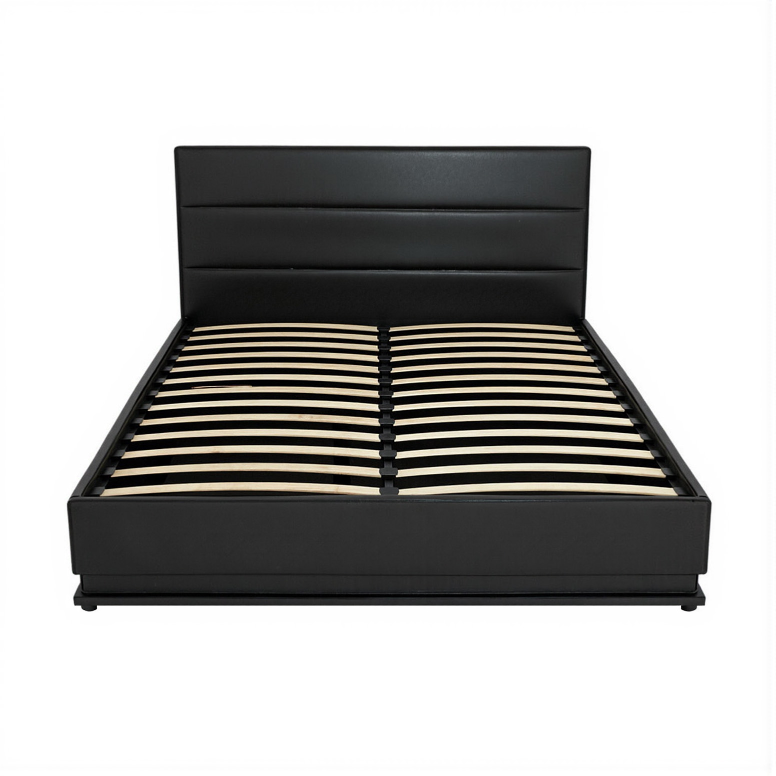 Artiss Bed Frame Queen Size LED Gas Lift Black LUMI โ image 3
