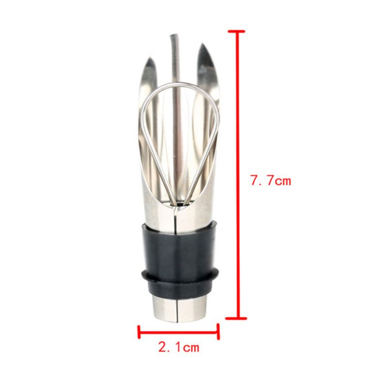 Stainless Steel Vacuum Pump Wine Bottle Stopper Funnel Pourter Decanter Stainless Steel Wine Stopper Pourer Metal Wine Pouring โ image 2
