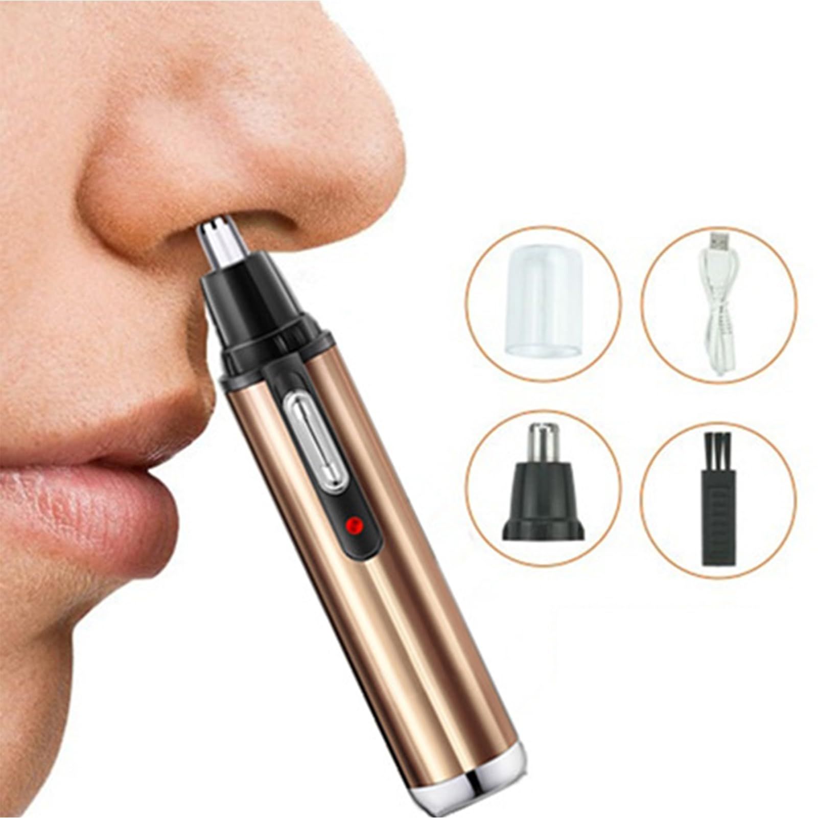 2pc Ear and Nose Hair Trimmer for Women Men,Rechargeable Professional Painless Eyebrow & Facial Hair Trimmer with Powerful Motor — image 4