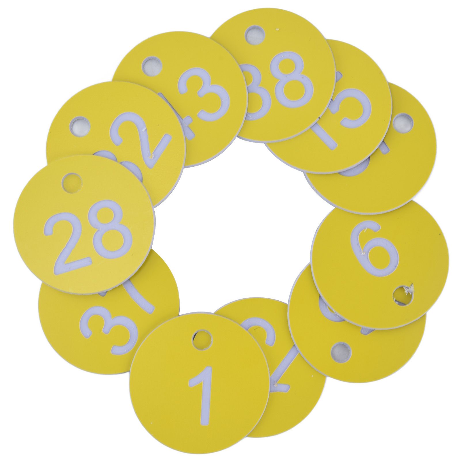 50Pcs Beehive Tag ABS Round Numbered Sign Labels with Hole Livestock Beekeeping SuppliesLight Yellow 1-50 — image 4