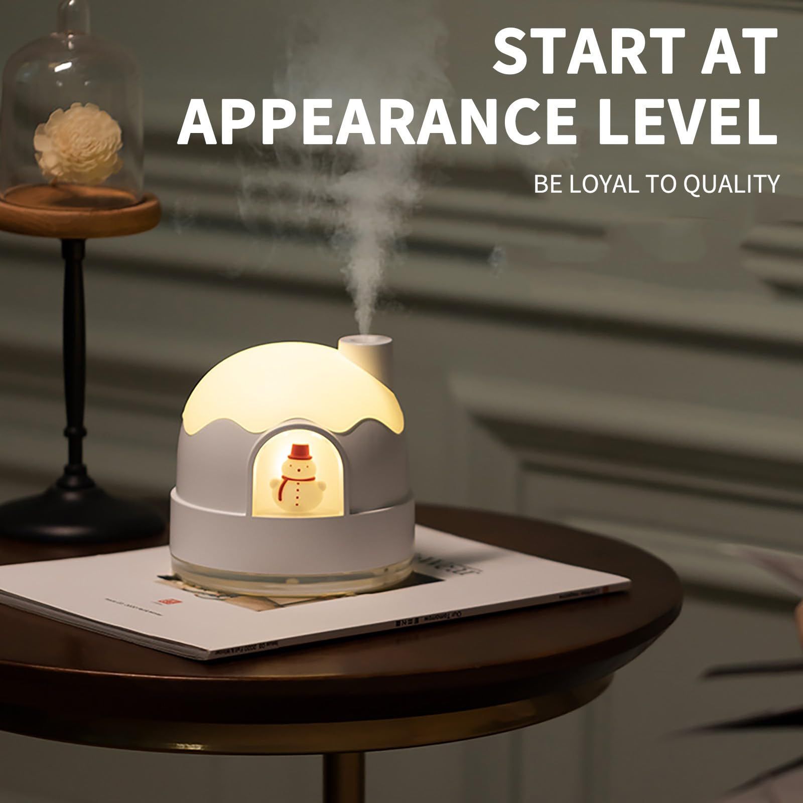 Rechargeable Mini Humidifier, Dual-Purpose Humidifier & Night Light, New Snow House Night Light Humidifier — image 4