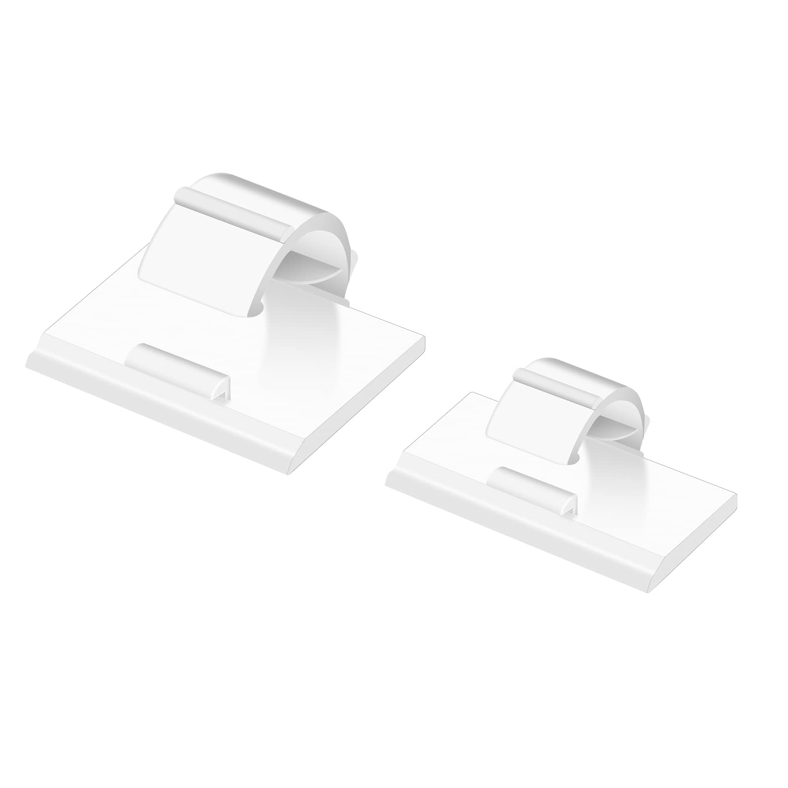 100PCS Cable Clips White, AIBOO Upgraded Wire Clips Adhesive with 50PCS Small Size & 50PCS Large Size Cable Straps, Mini Cable Wire Management for