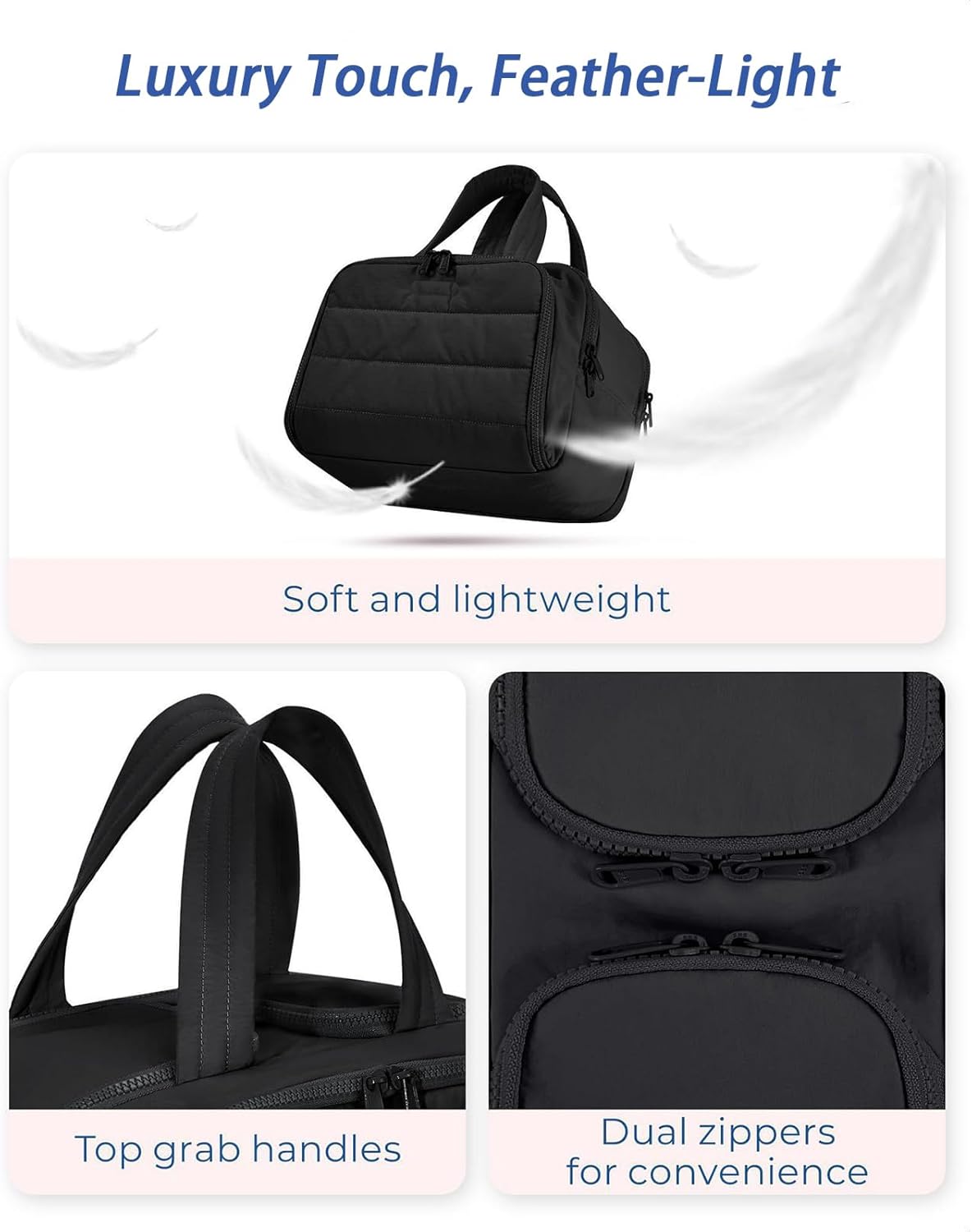 Elouva Toiletry Bag, Elouva Large Capacity Wide-Open Travel Cosmetic Bag, 0.6lb Lightweight Toiletry Bag for Women, Waterproof & Wide Opening Toiletry โ image 3