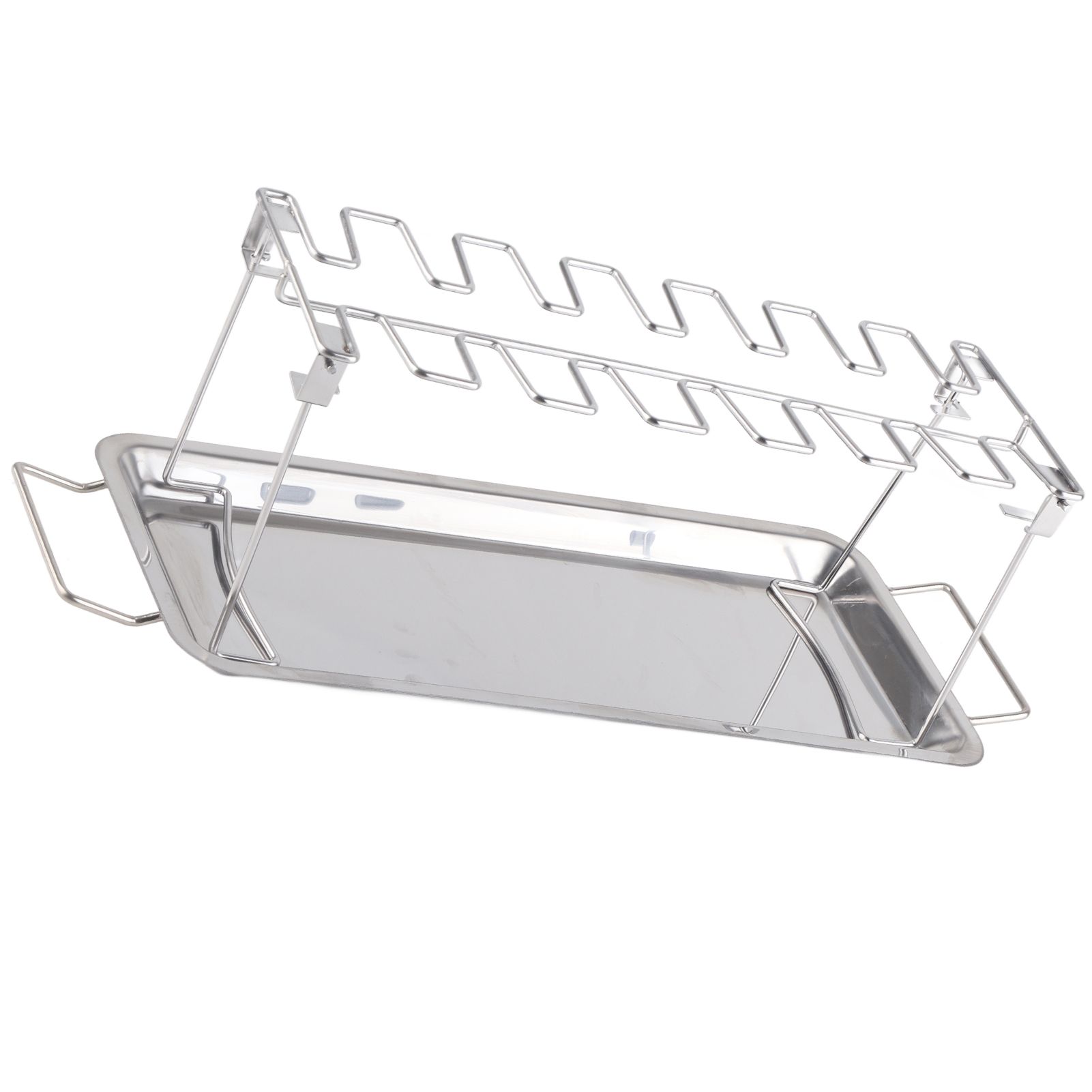 Chicken Leg Grill Rack with Drip Pan Stainless Steel Roaster Stand Barbecue Accessory — image 5