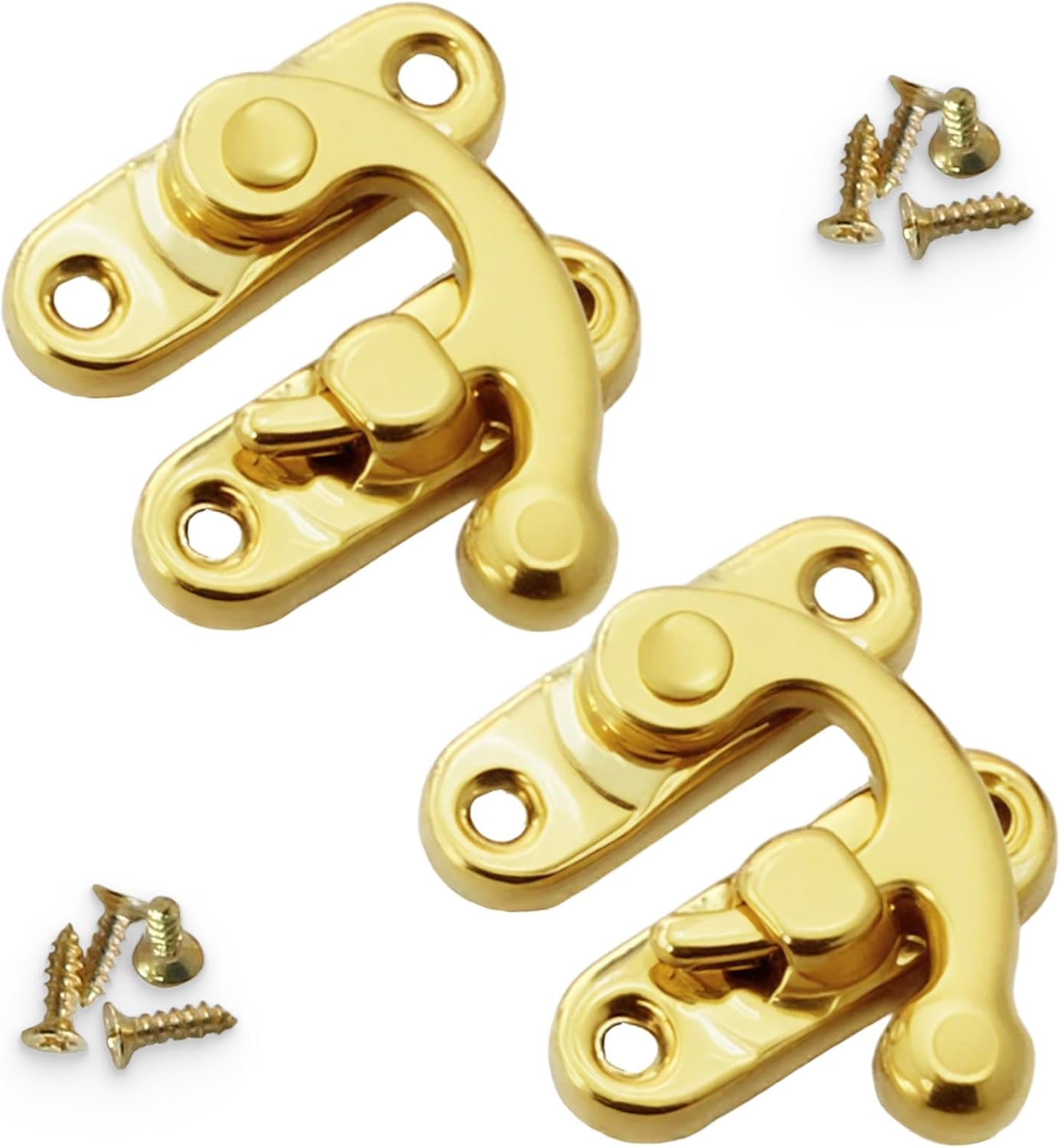 Biaungdo 5pcs Gold Vintage Style Swing Bag Clasp Closure Lock Latch for Furniture Wooden Box Jewelry Case Silver Tone with Mounting Screw & Screwdriver, 33 x — image 3