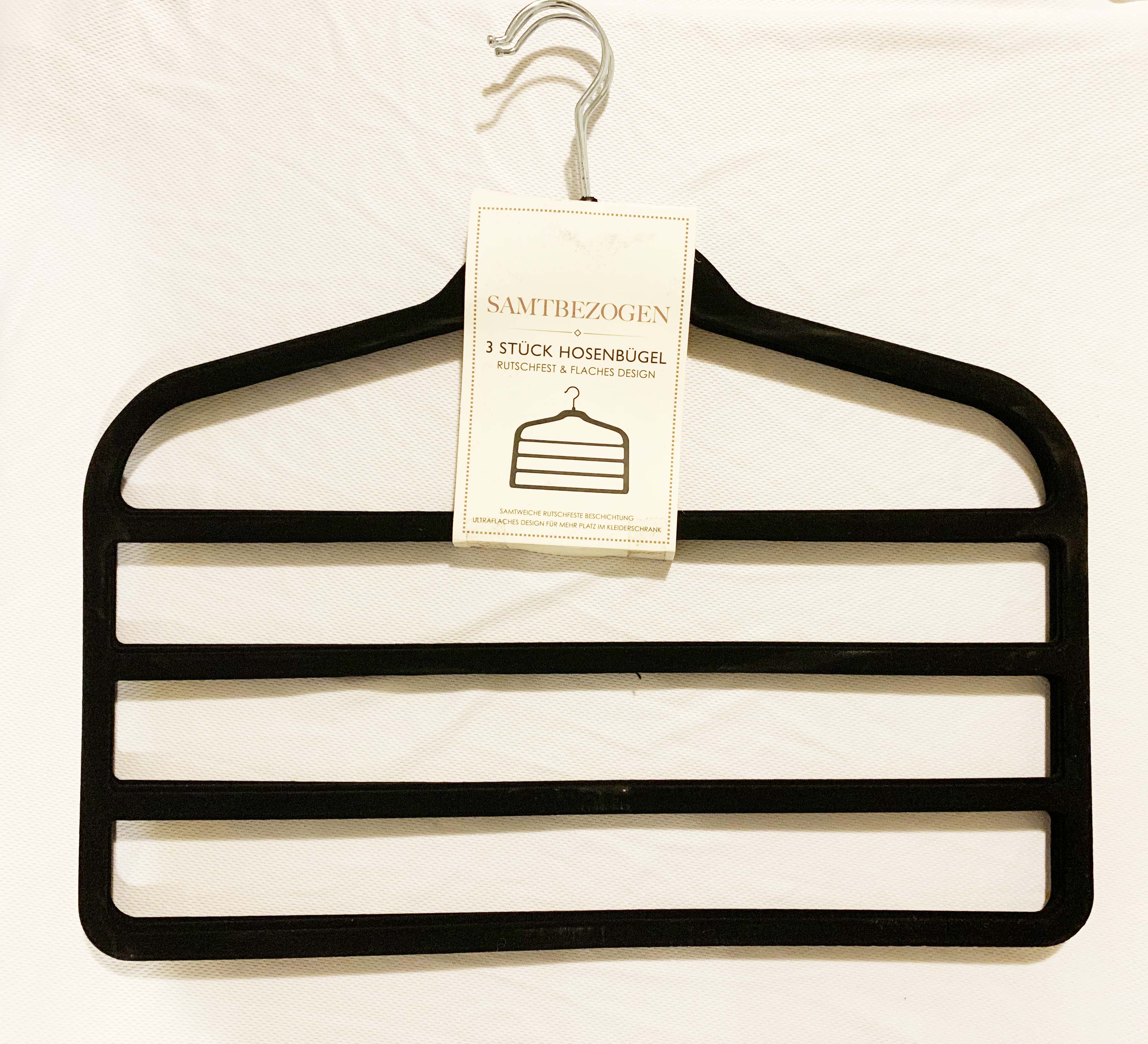 3pcs Velvet Clothes Hangers Grey — image 4