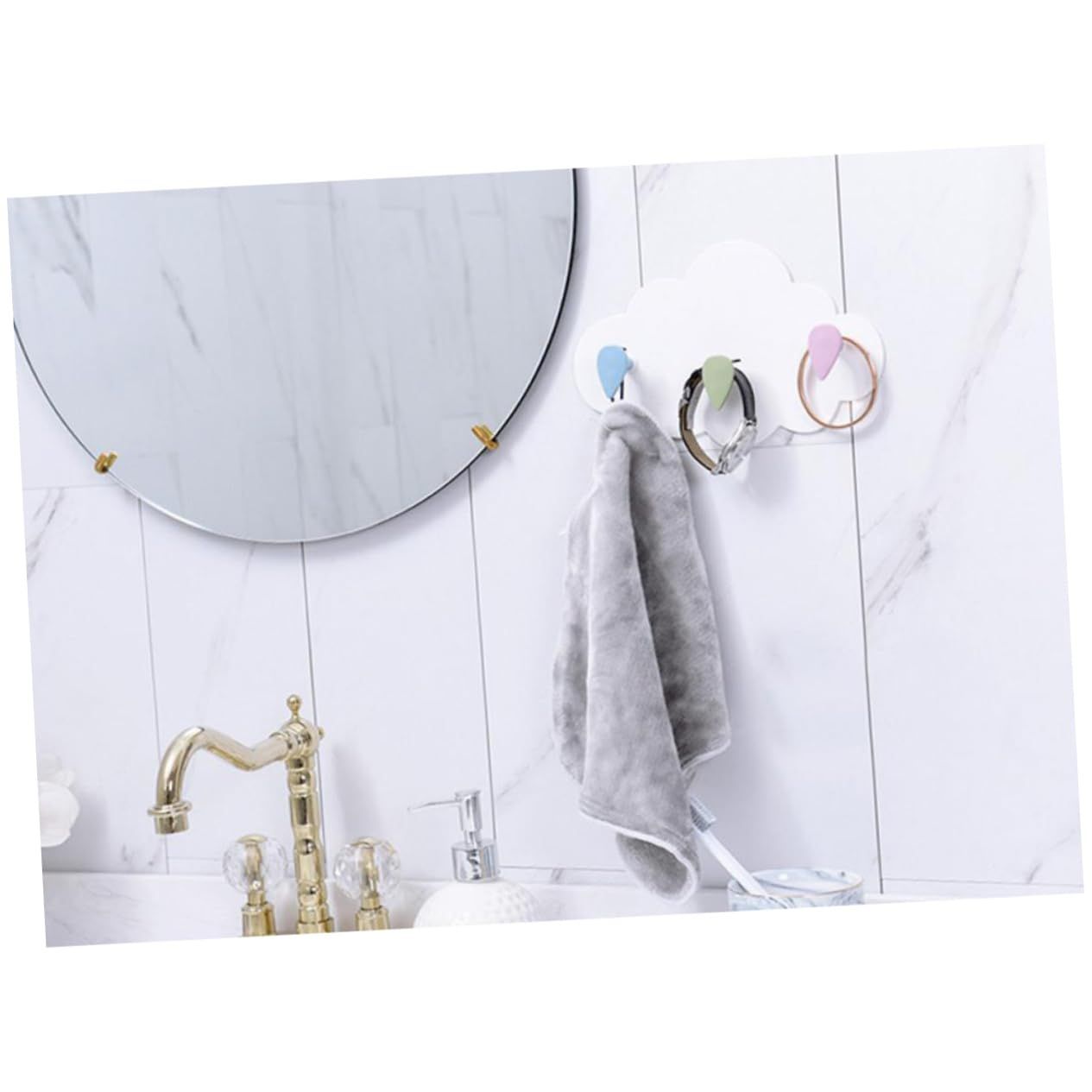 Cartoon Viscose Hook Wall-Mounted Door Behind Coat Hook Bathroom Wall Row Hook Seamless Strong Hook Coat Hooks โ image 3