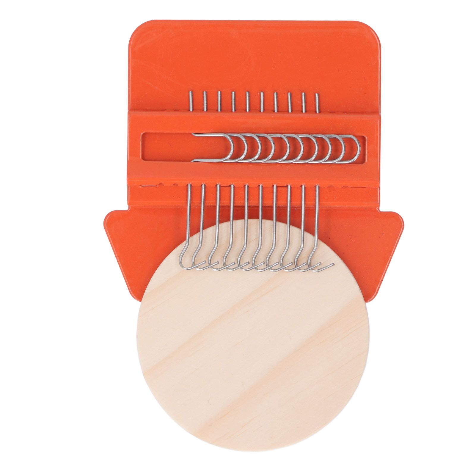 10 Hooks Mini Loom Machine Household Small Weaving Loom Machine with 6.5cm Wooden Board for Hand Craft DIY Weaving Orange Triangle โ image 5