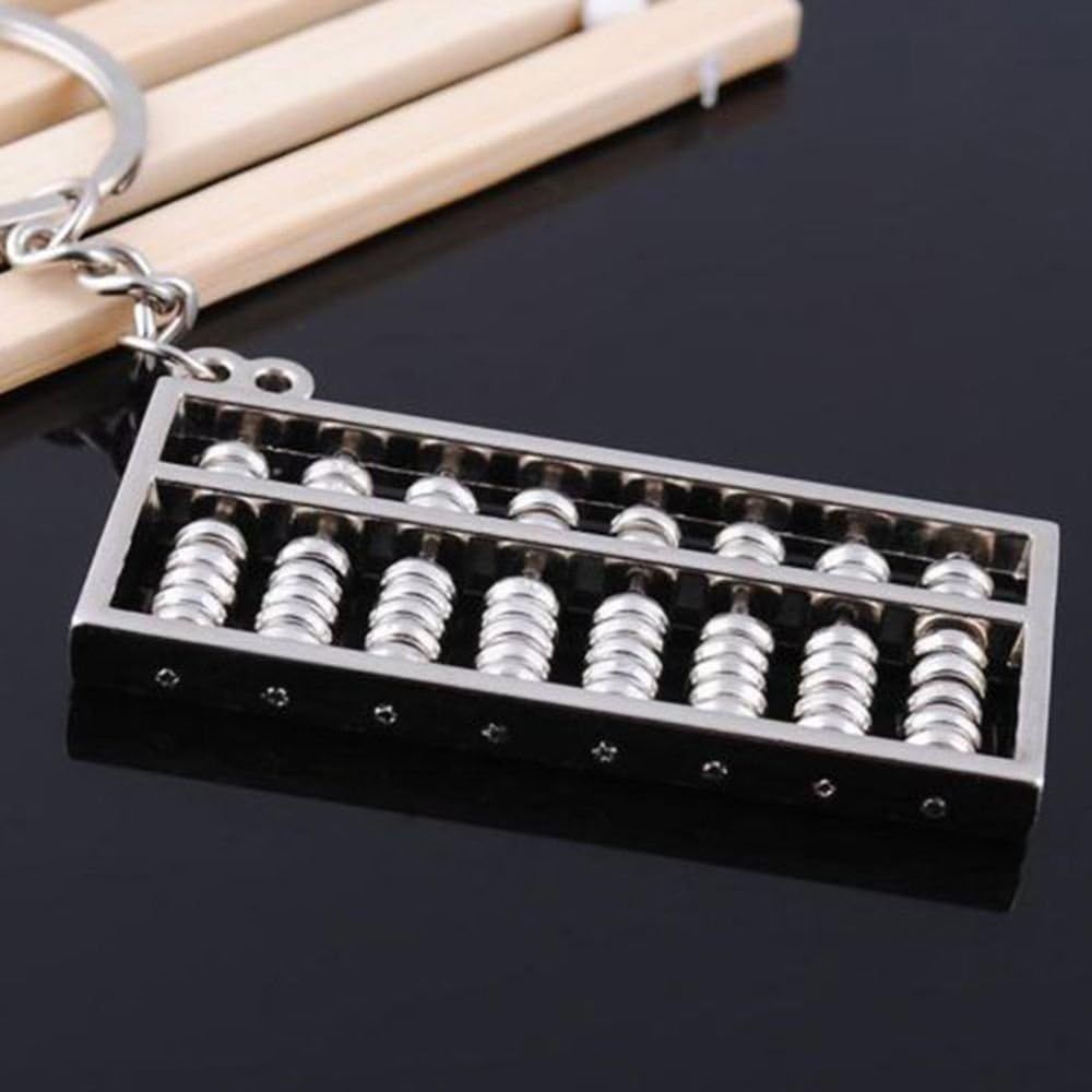 Alloy 8 Rolls Mini Abacus Keychain Key Ring Chain Metal Fob Pendant Ornament Trinket Silver โ image 6