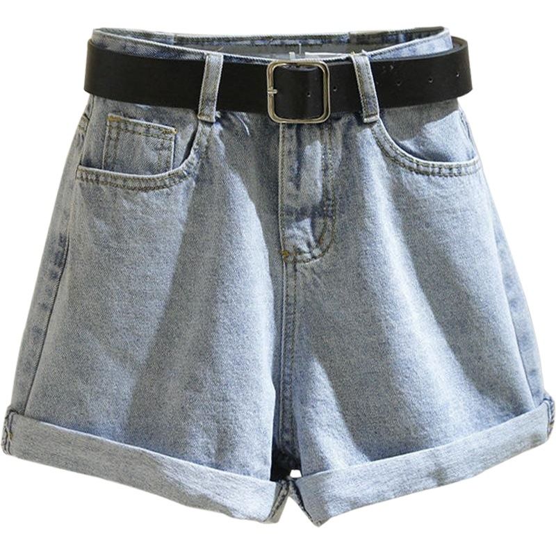 High Waist Cotton Denim Shorts Wide Leg White Black โ image 2