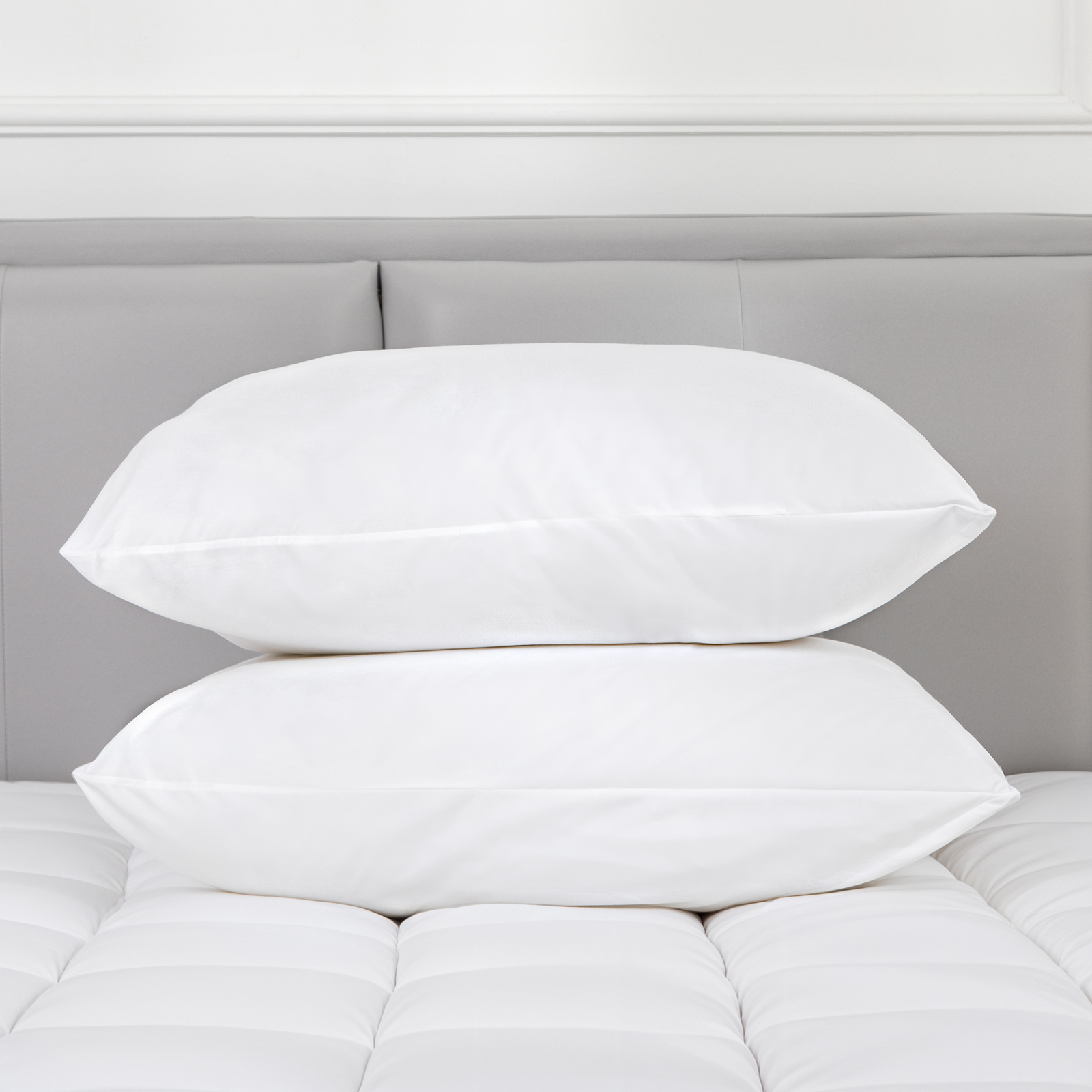 100 Percent Cotton Pillow Cover with 800g Poly Fill, Hypoallergenic, Antibacterial, and Cooling Technology 2 PK โ image 4