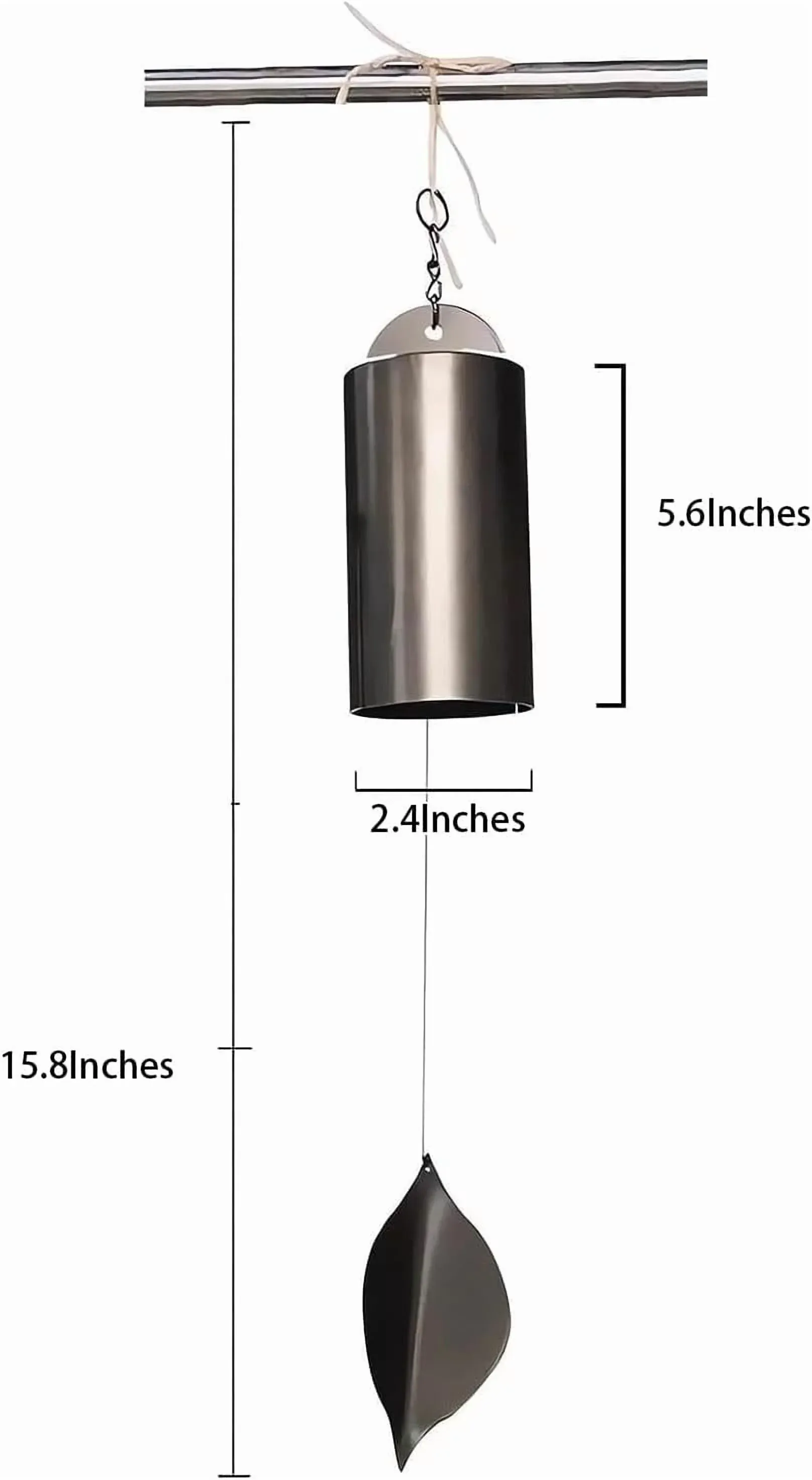 Wind Chimes Outside Deep Resonance Low Tone Serenity Bell Copper Garden Decor for Patio Porch Yard, for Garden Yard and Outdoor Use — image 4