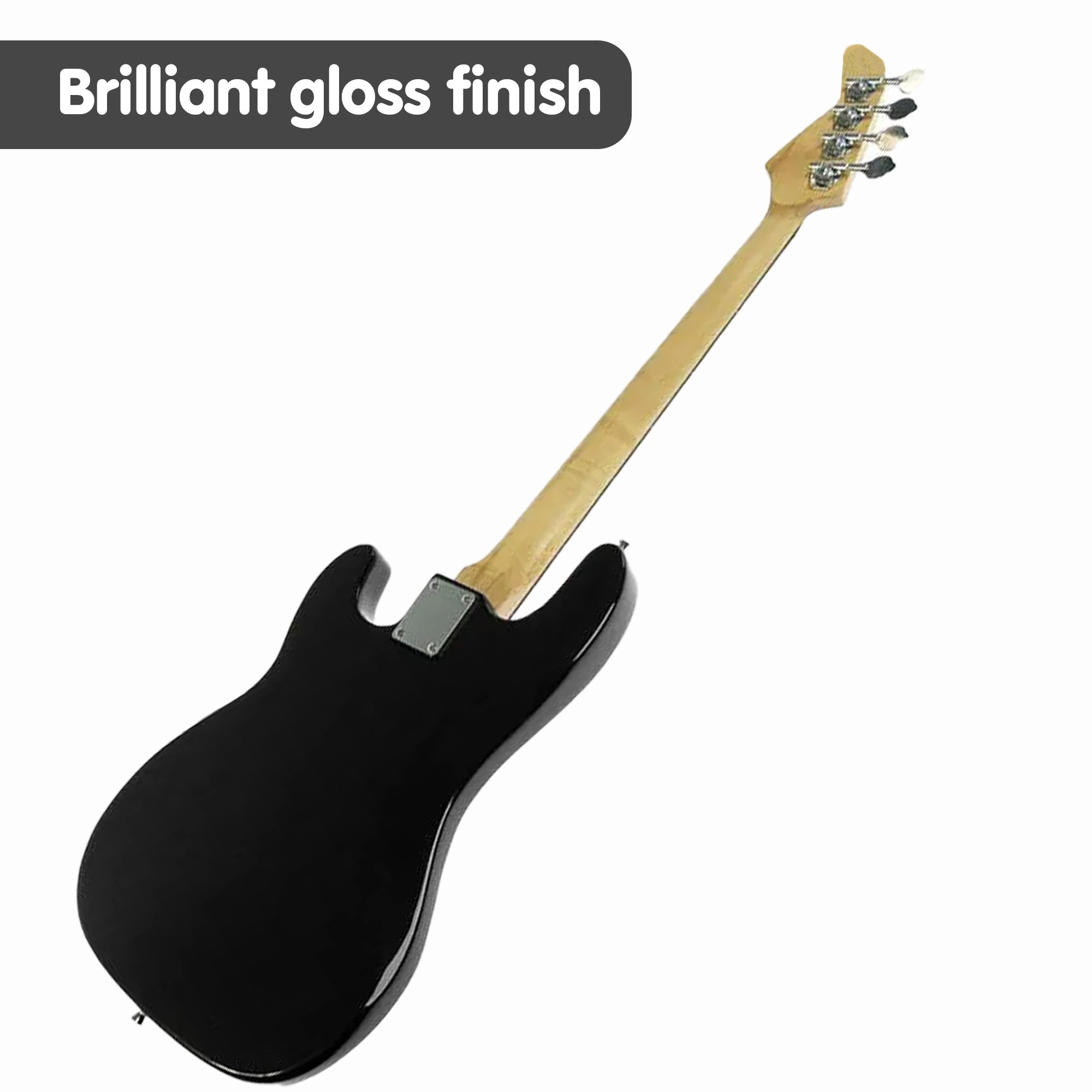 Karrera 39in Electric Guitar Bass Tuner Music 4-String Instrument Full Size Black β image 4