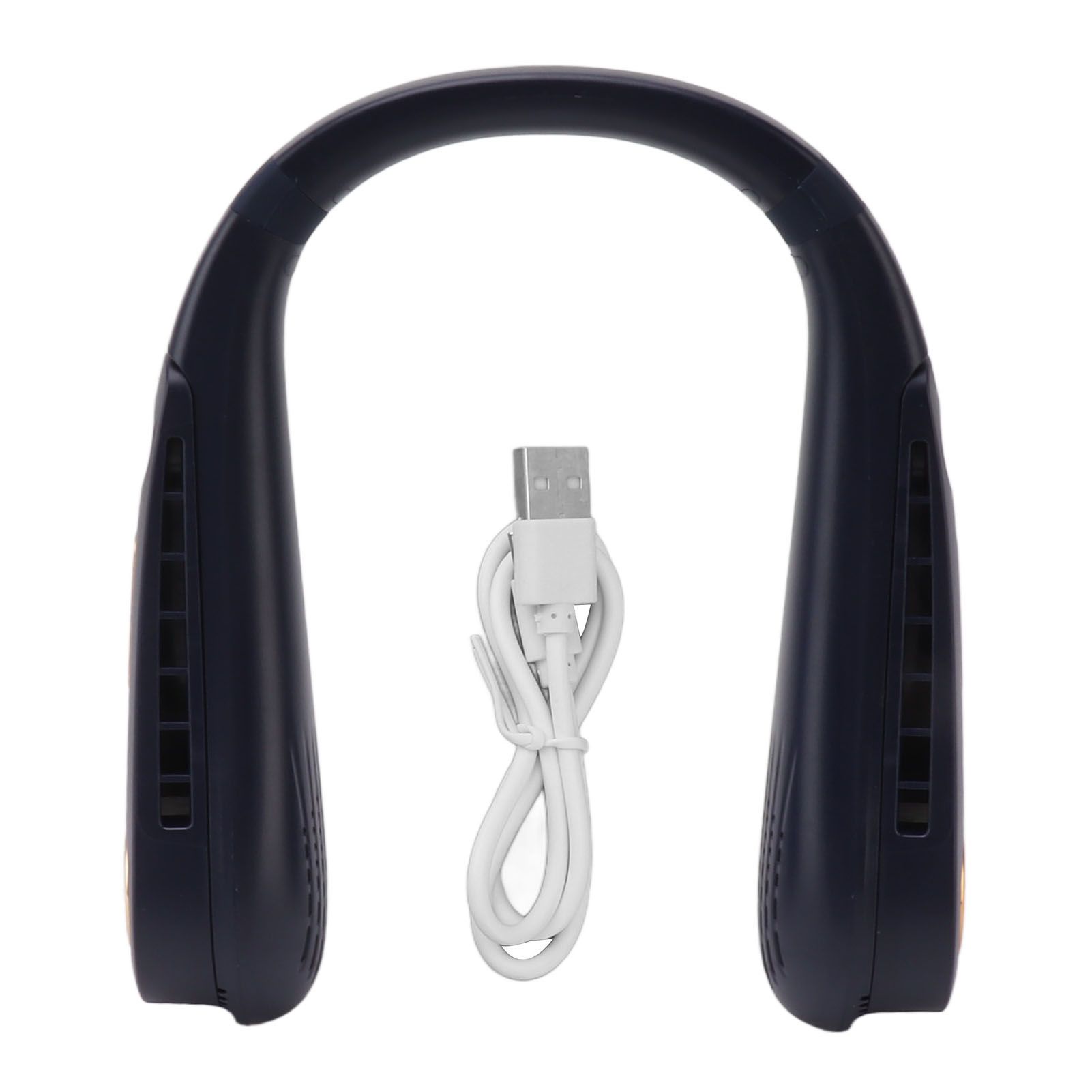 Neck Fan Bladeless USB Charging 5 Speeds Adjustable Wearable Portable Hanging Neck Fan for Outdoor Blue