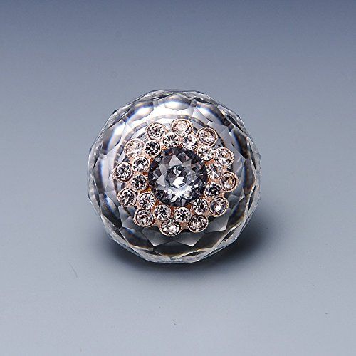 6 - Pack K9 Crystal Knob Diameter 40mm Cabinets Drawer Knobs Clear Bright Ball Furniture Closet Dresser Pulls Cupboard — image 2
