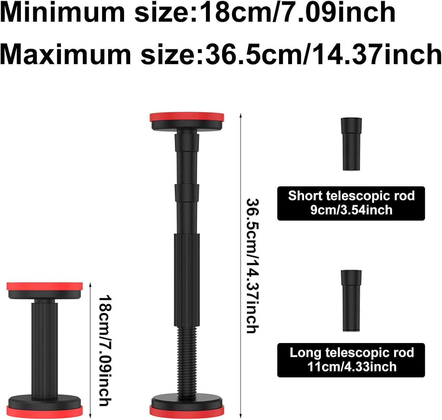 4PCS Adjustable Telescoping Support Rod Pole, Cabinet Jack Support Rod Supports up to 440 lbs Support 7-14 inch Adjustable Lifting Bracket for Installation — image 3