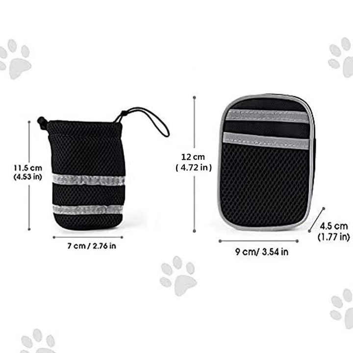 Black Reflective Pet Waist Bag with Hands-Free Leash for Night Safety - Adjustable Waist Pack with Detachable Pouches — image 2