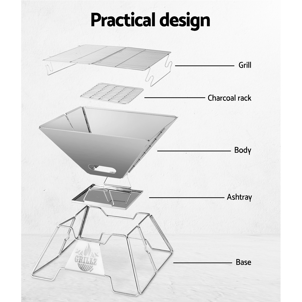 Grillz Fire Pit BBQ Grill with Carry Bag Portable โ image 4