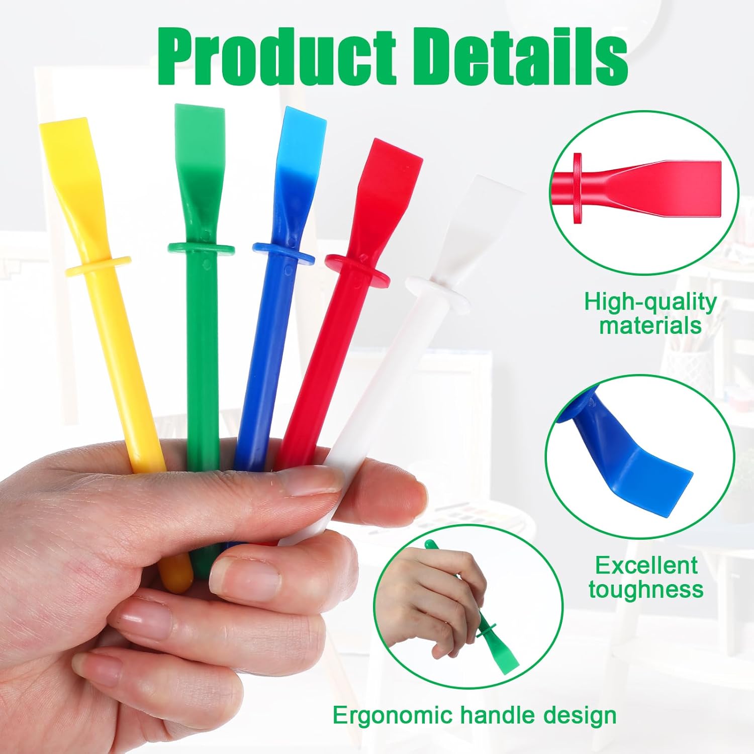 15Pcs Silicone Glue Brush,Reusable Glue Spreader Plastic Spreader Tool Set for DIY Painting Mixing & Spreading - Flatback — image 2