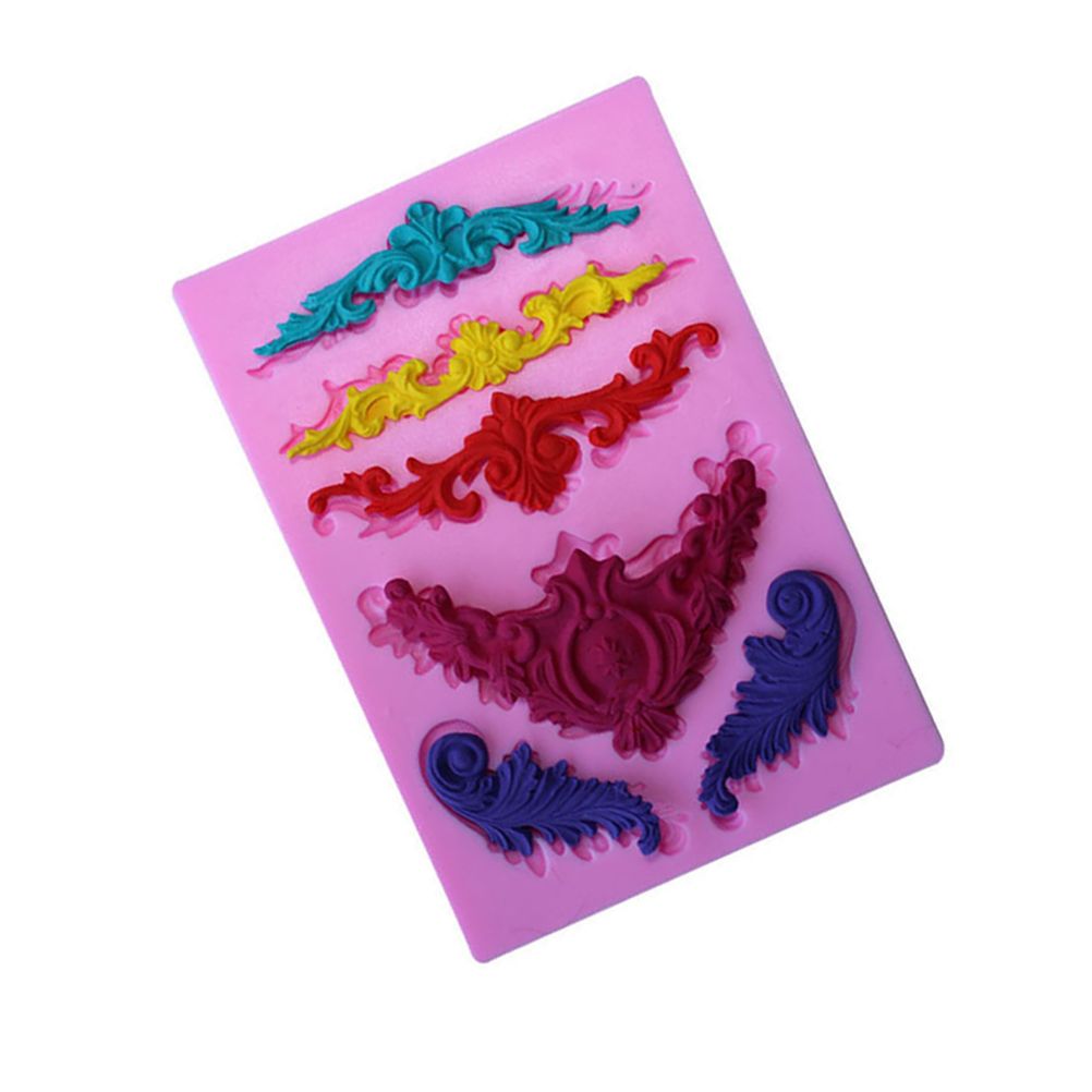 DIY 3D Sculpted Flower Baroque Scroll Silicone Mold Fondant Mold Cupcake Cake Decoration Tool — image 4