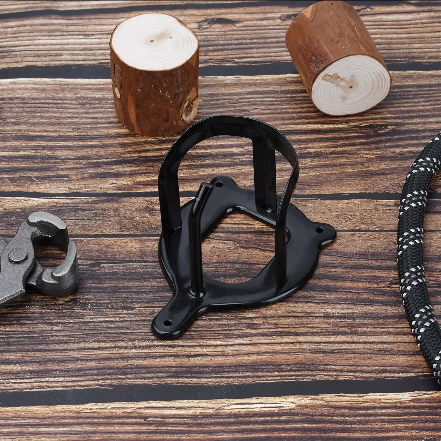 6 Counts Horse Bridle Rack Bracket Hooks Metal Halter Hanger with Tubes and Screws for Barn Supplies, Black โ image 2