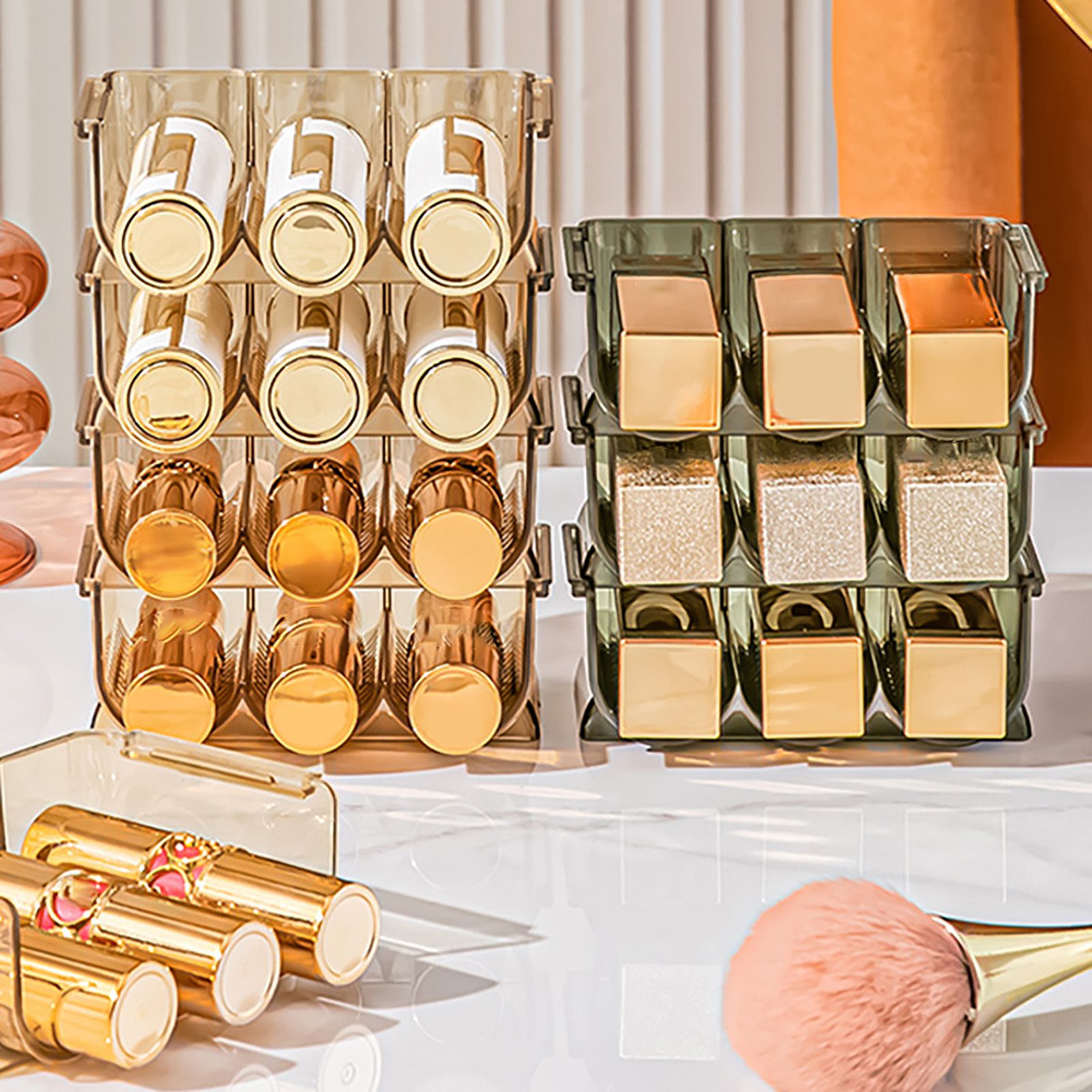 3pcs Lipstick Holder Transparent Storage Overlay Clear Lipstick Display Holder for Lip Gloss Transparent Green โ image 2