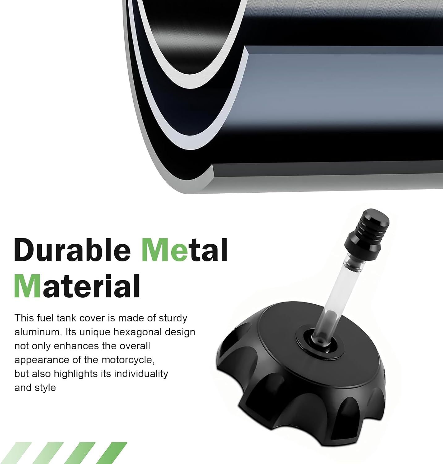 Dirt Bike Fuel Tank Cap, 50-250 CC Leak-proof Anti-rust Fuel Cap with Vent Breathable Hose, Hexagonal CNC Alloy Cover, Replacement for Most Dirt — image 5