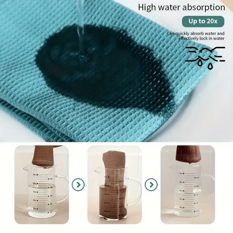 3 - piece Pure Cotton Kitchen Tea Towel Set, 20x Water - Absorbent & Non - Shedding, Eco - Safe & Fade - Resistant, Exquisite, Durable & Multi — image 6