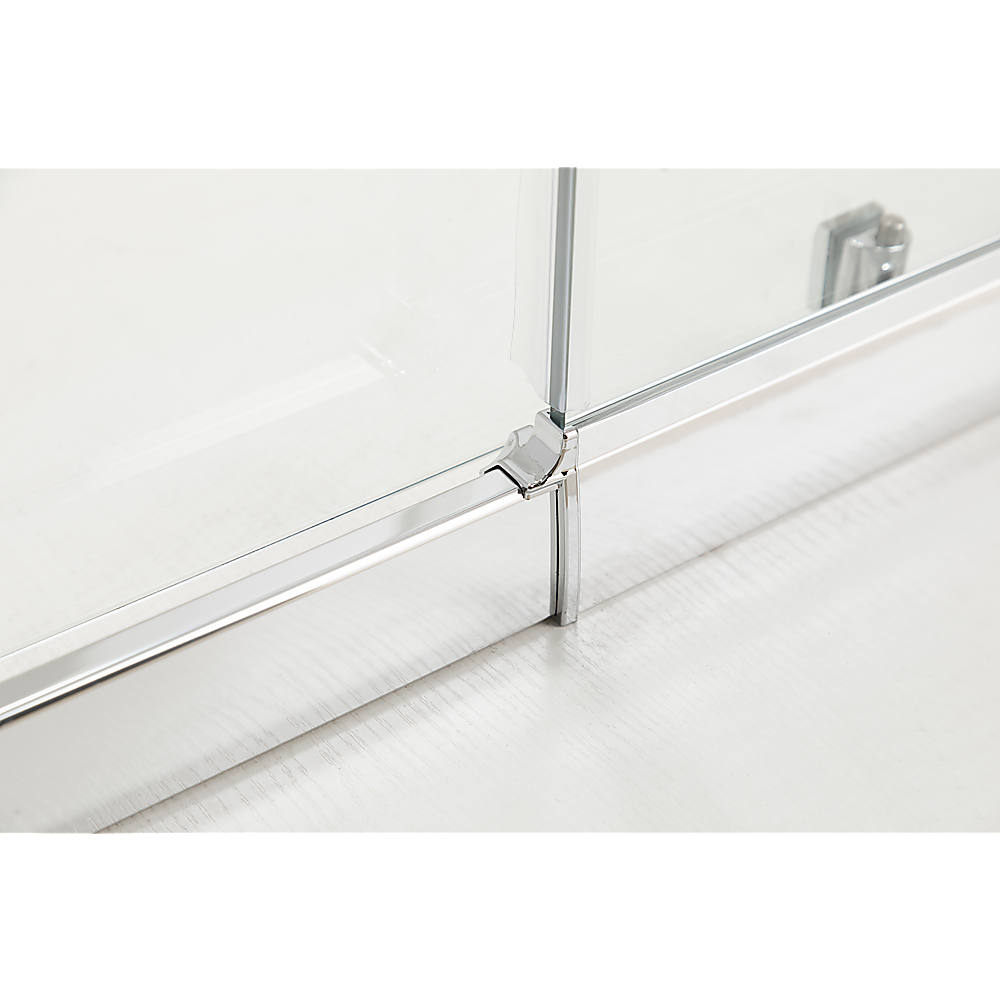 140-150cm Adjustable Wall to Wall Sliding Glass Shower Door in Chrome โ image 5