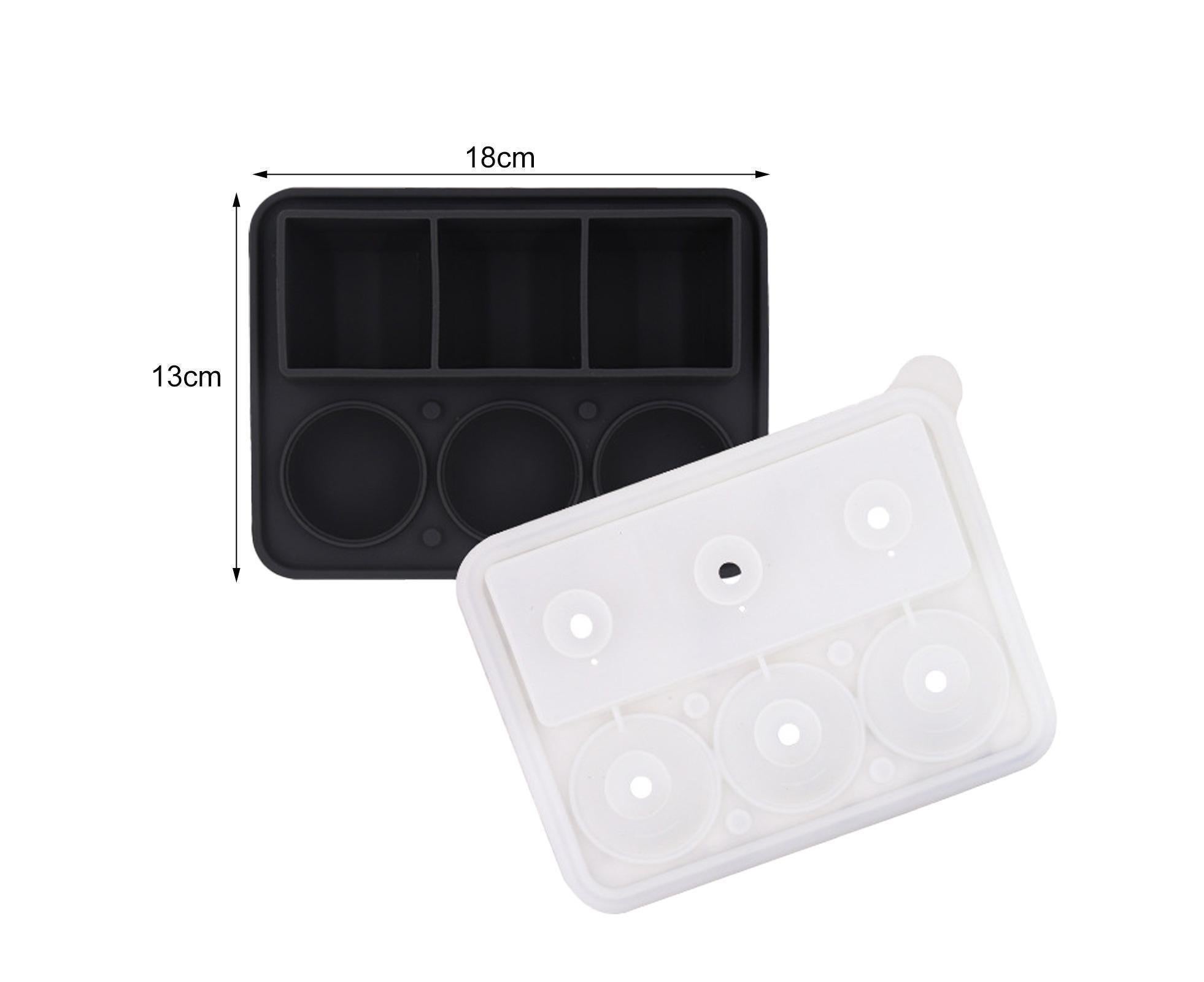Ice Cube Mold Food Grade Quick Release Silicone Funnel Design Ice Ball Mold for Whiskey-Black — image 3