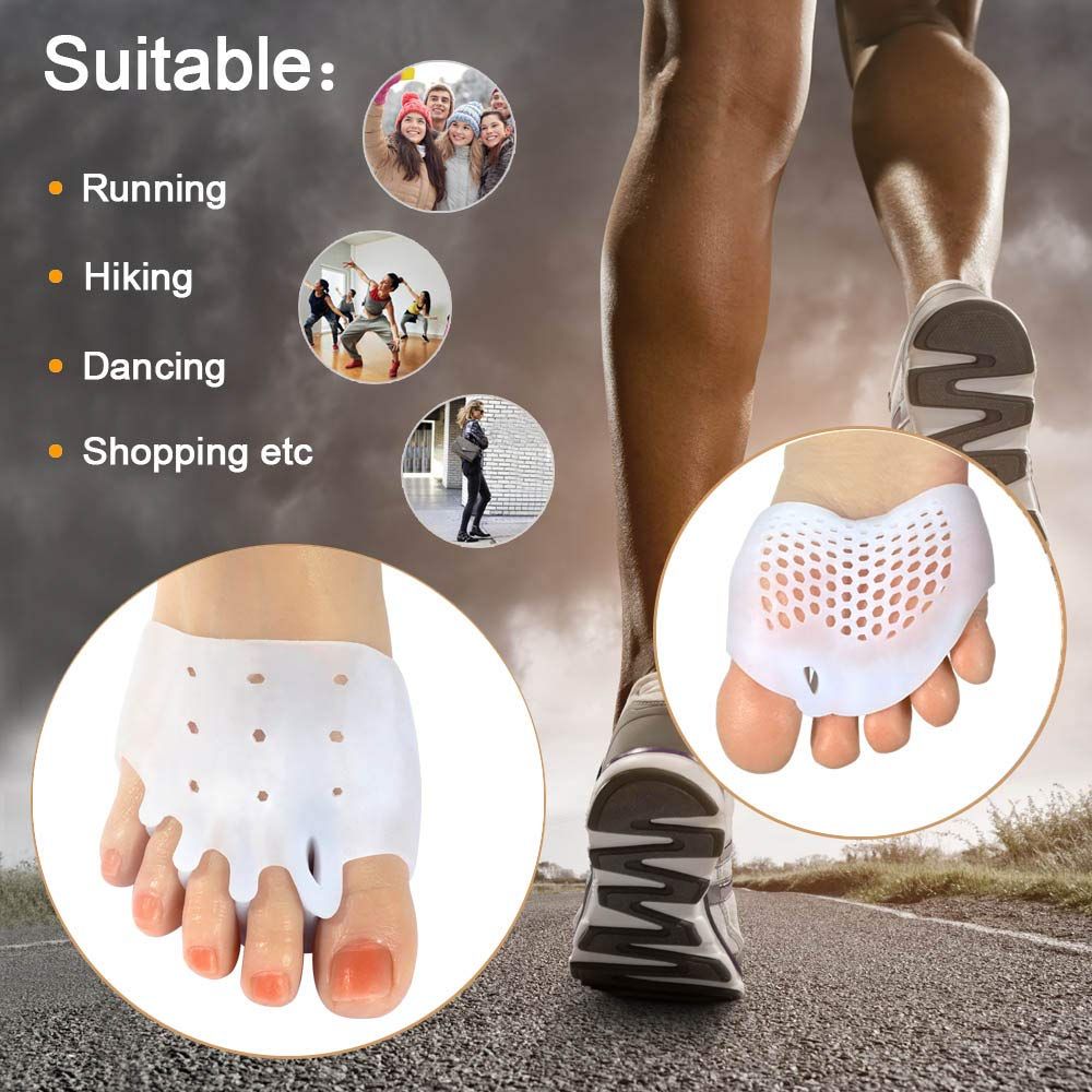 Silicone five hole forefoot pad half size pad massage five toe honeycomb forefoot pad anti pain shock-absorbing sole pad โ image 4