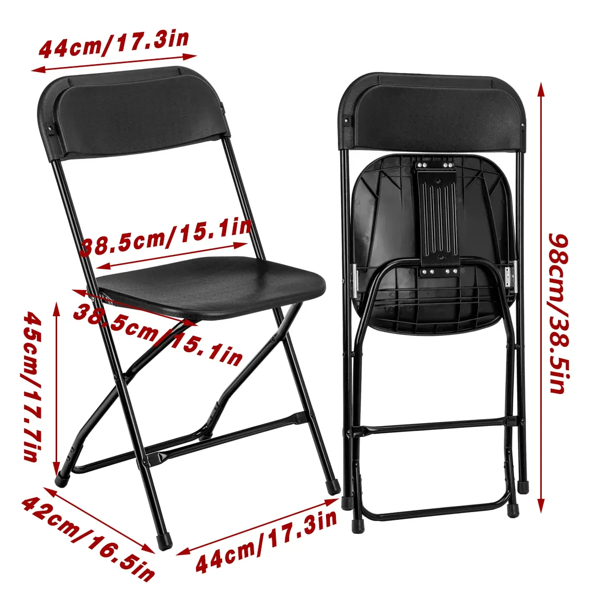 Plastic Folding Chair Office Meeting Chair Staff Training Leisure Chair - Black โ image 4