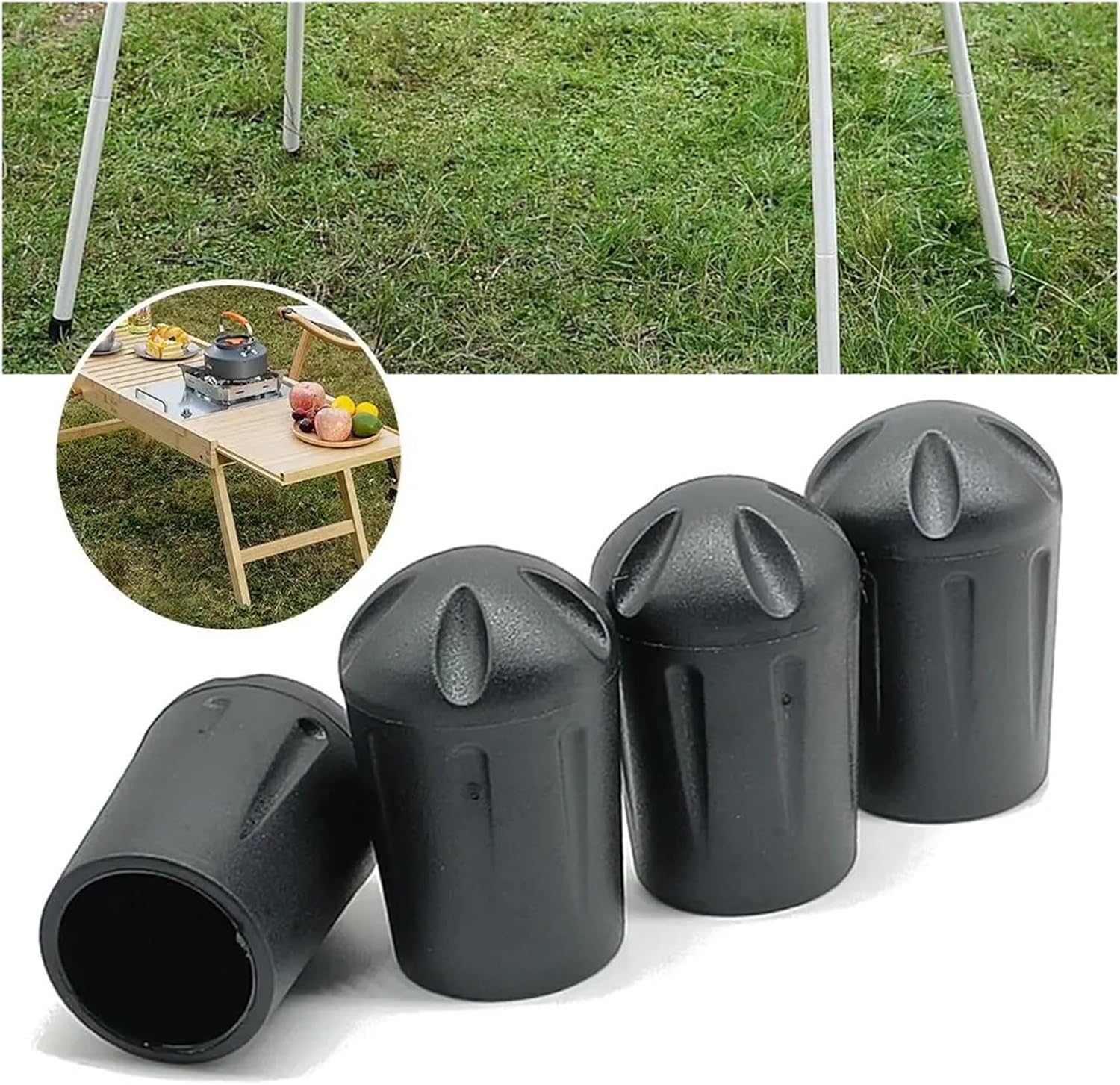 18mm Silicone Chair Leg Caps - 4 Pack Black Floor Protectors Scratch Resistant Furniture Pads — image 4
