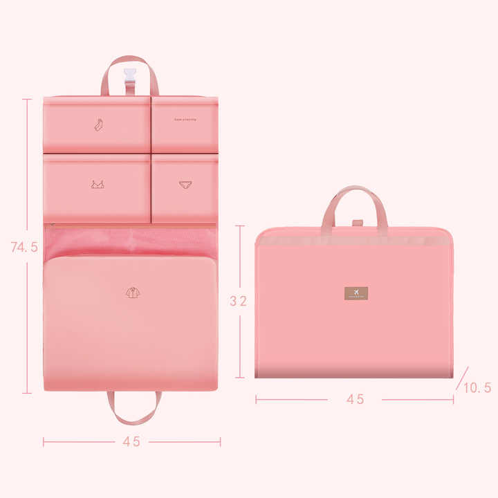 Dark Pink Travel Storage Organizer Bag - Multi-Compartment Lightweight Foldable Luggage Organizer for Clothes, Underwear, and Accessories - Portable and — image 5