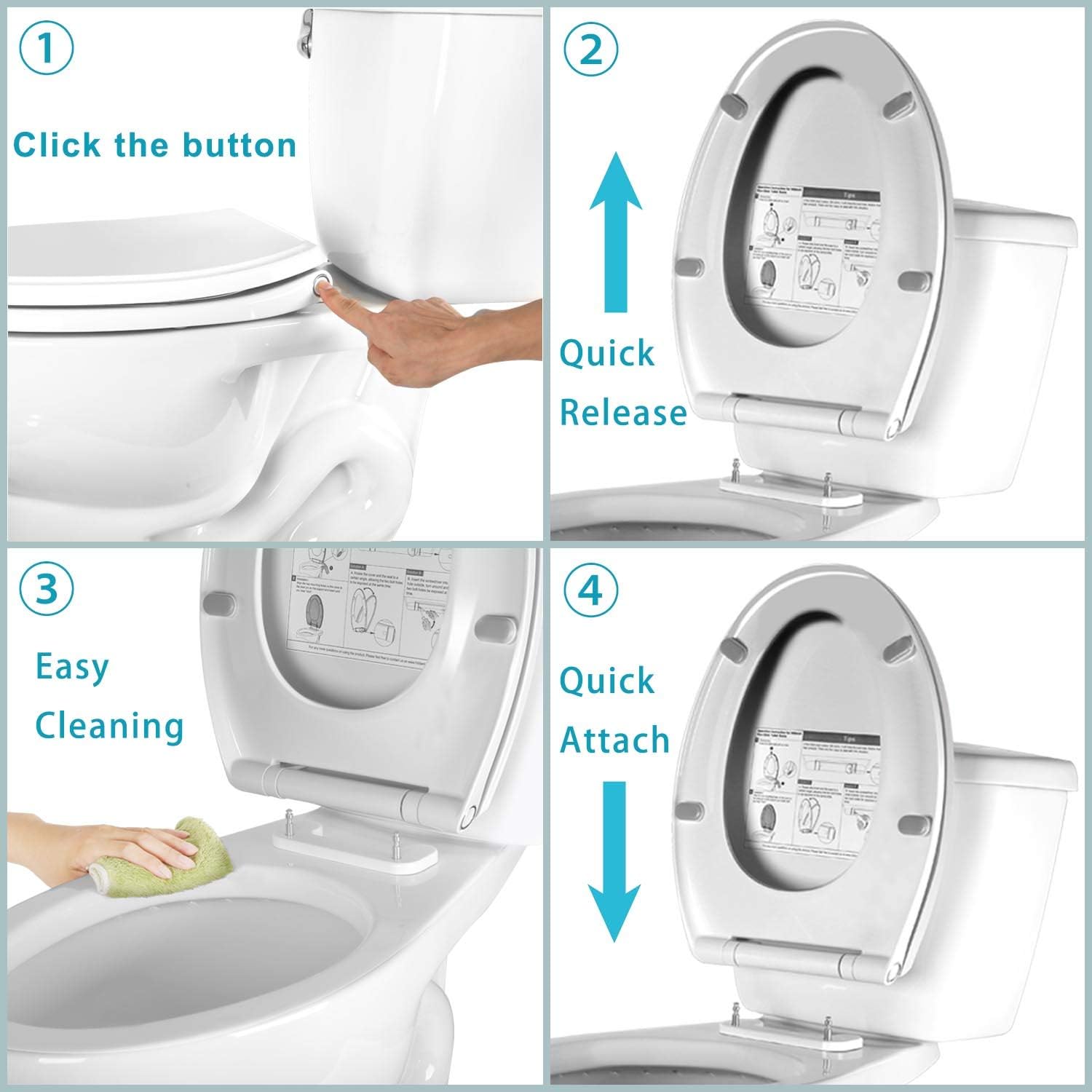 Premium Elongated Toilet Seat with Toilet Seat Bumpers โ image 5