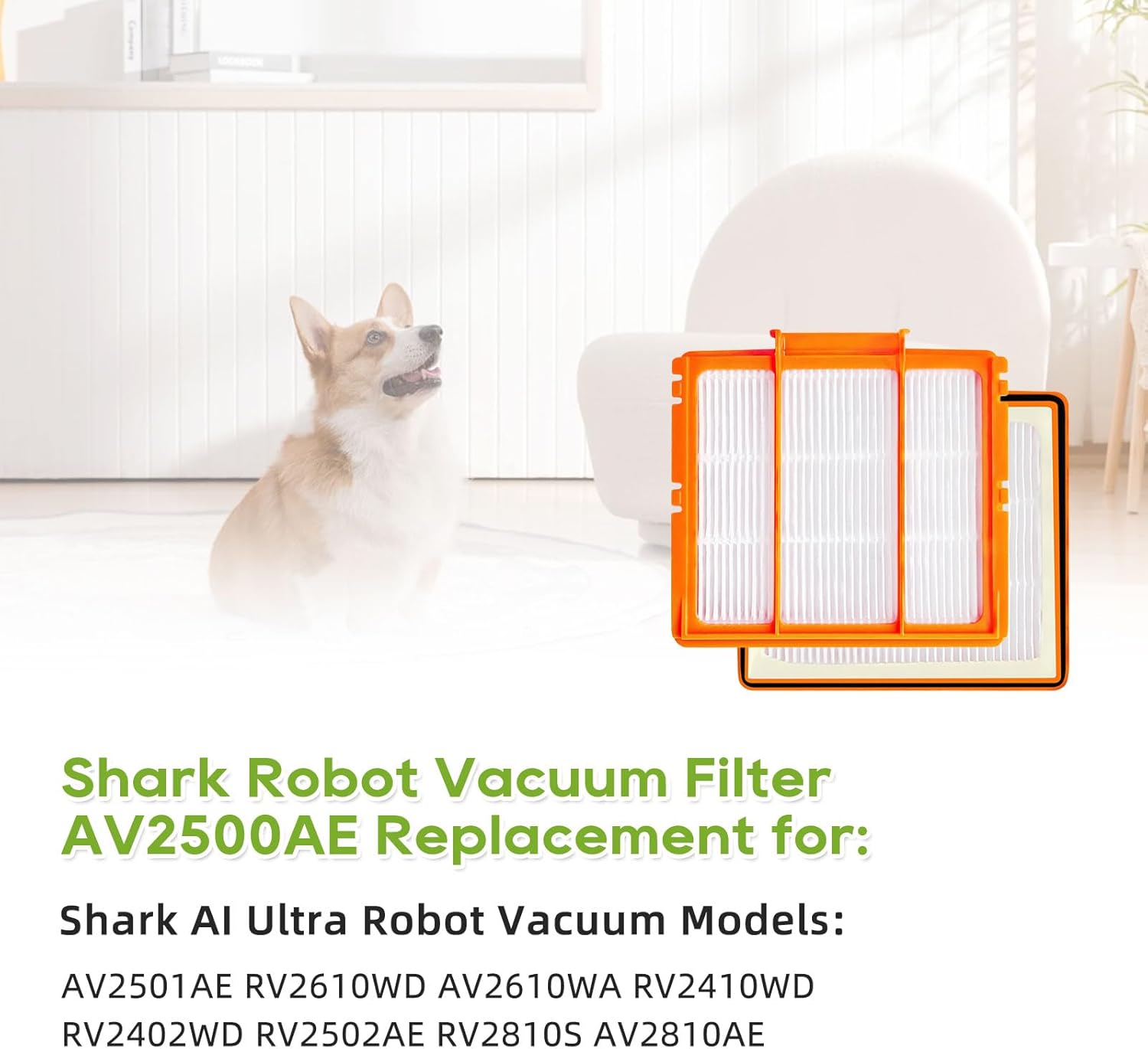 6 Pcs Replacement Pre-Motor Filter Compatible for Shark AV251WAXUS AV2511AE AV2501S AV2501AE RV2610WA UR2500SR UR250BEOUS AI Ultra Vacuum Robots Saver Kit — image 5