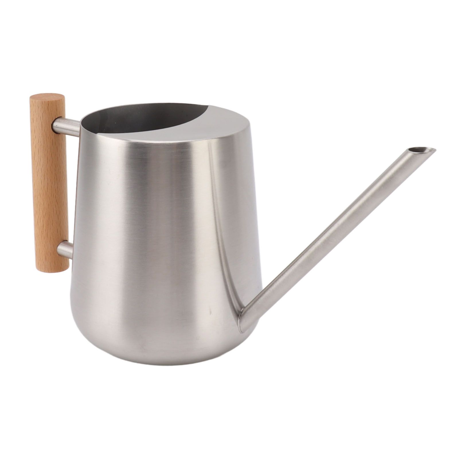 Watering Can 900ml Stainless Steel Long Spout Wooden Handle Elegant Flower Watering Pot for Garden Family Outdoor Silver Color — image 6