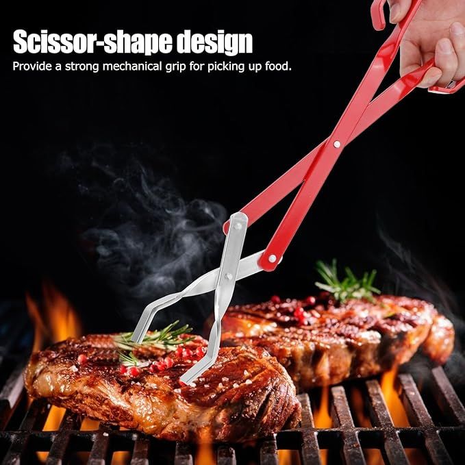 Charcoal Clip Small Long Bbq Tongs with Wood Handle, Metal Barbecue Clip for Grilling and Outdoor Camping Bonfire Accessories — image 4