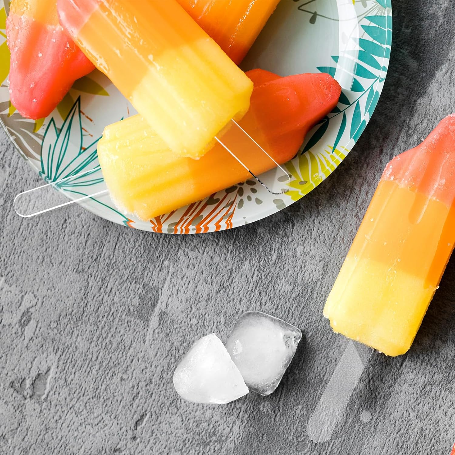 50 Pcs Acrylic Popsicle Sticks Reusable Cake Pop Mold Mirror Ice Pop Sticks Ice Cream Cakesicle Mold for Home Candy Cake Gifts Party (Transparent)