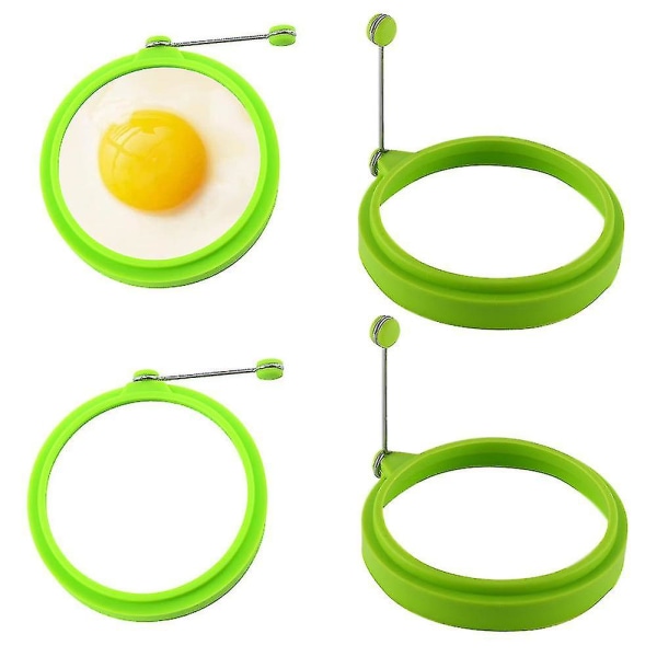 pcs silicone egg ring, egg rings non-stick, egg cooking rings, perfect fried shape or pancake rings — image 2