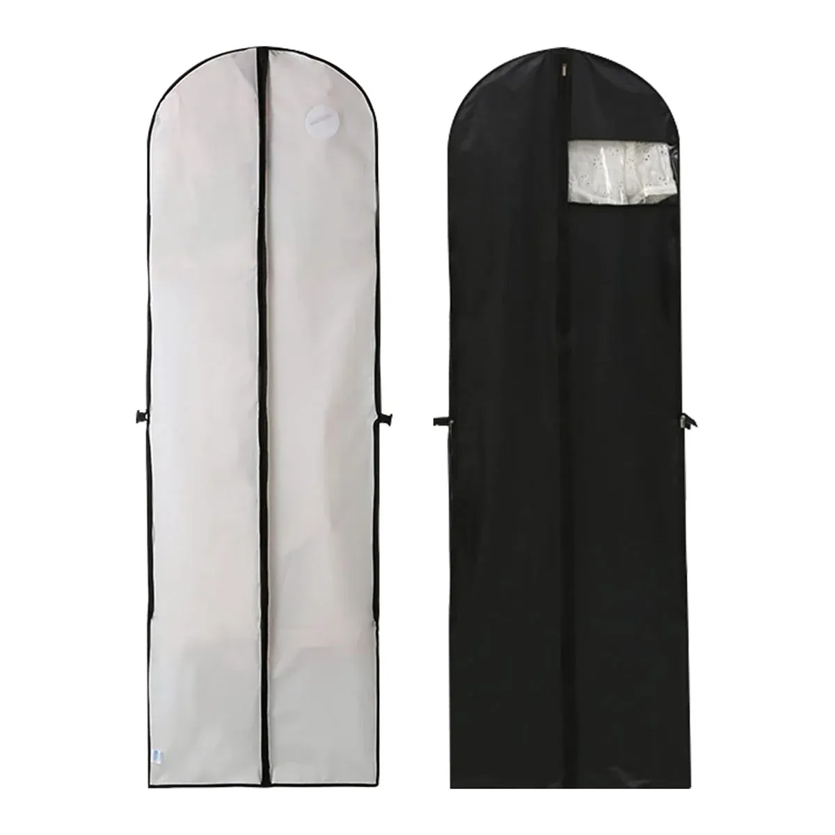 Clothes Dustproof Cover Foldable Moisture-Proof For Household Dress Suit Storage - White — image 3